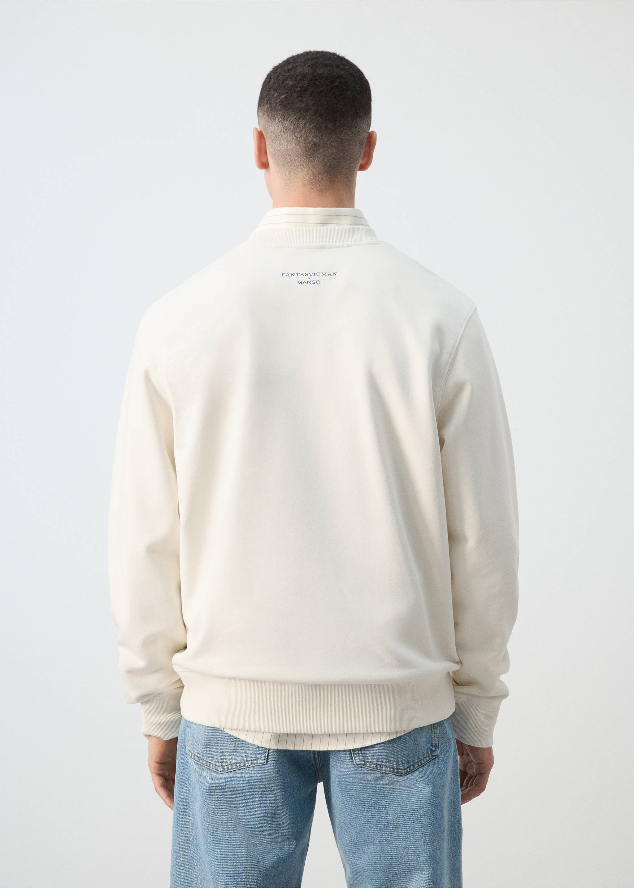 100% cotton hooded sweatshirt text - Reverse of the article, Off White. Ref: 27047917-00.