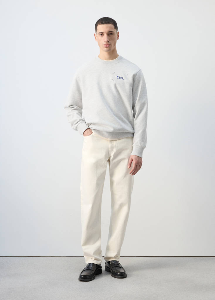 Printed sweatshirt 100% cotton — Medium Heather Grey