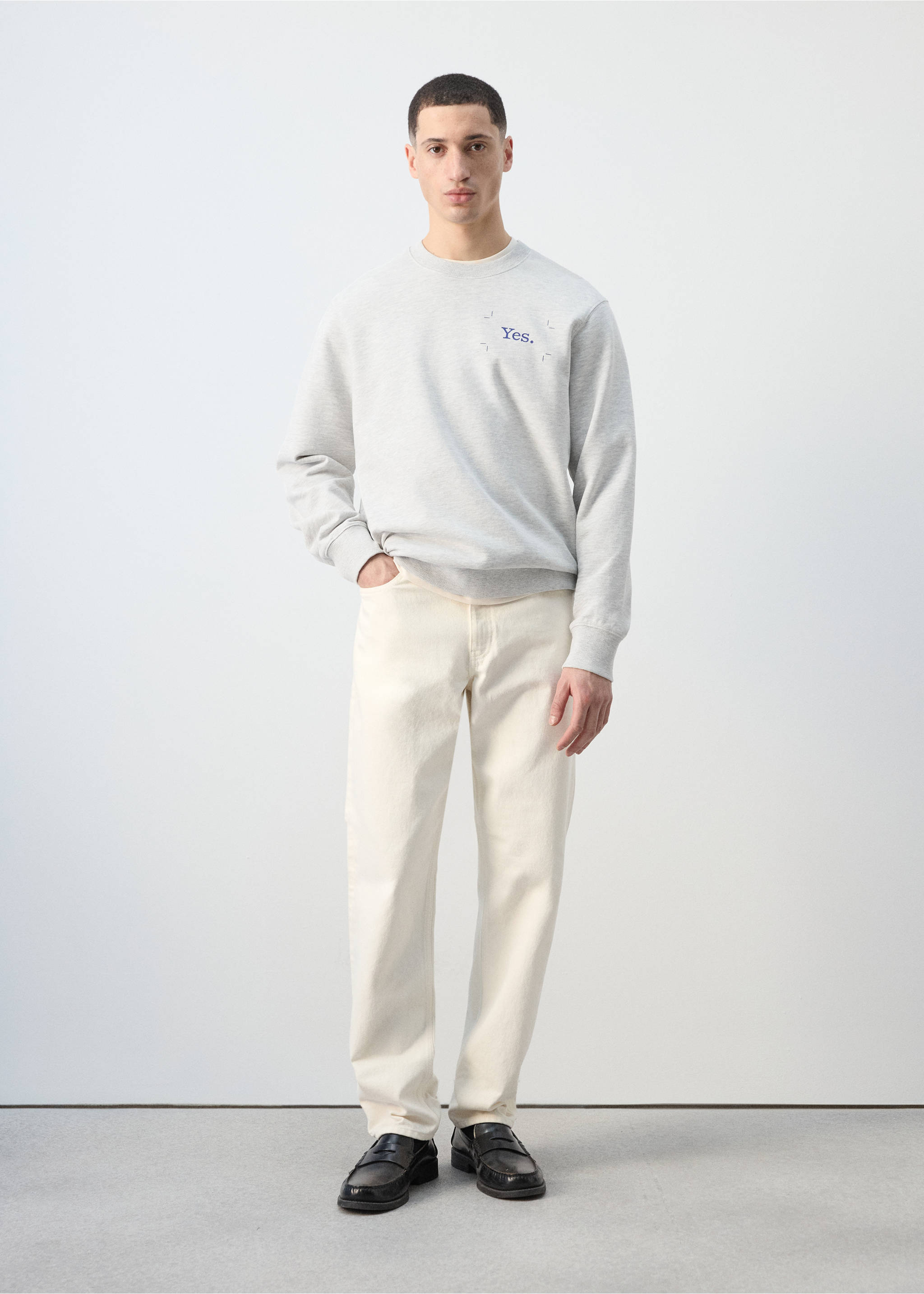 100% cotton hooded sweatshirt text - General plane, Medium Heather Grey. Ref: 27047918-00.