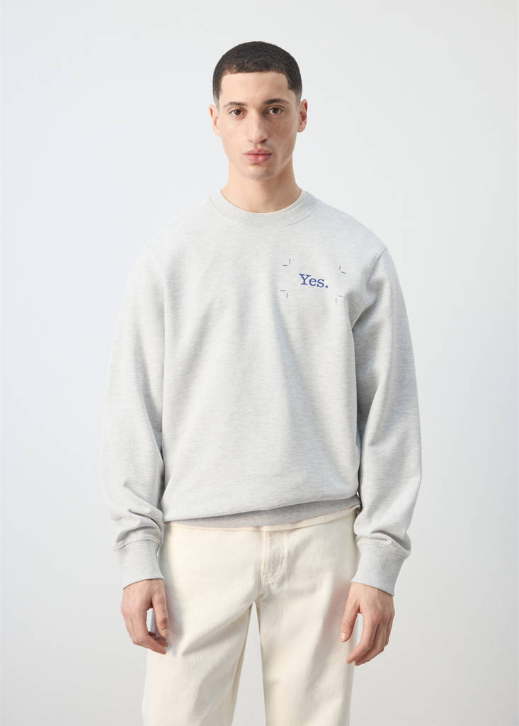Printed sweatshirt 100% cotton — Medium Heather Grey