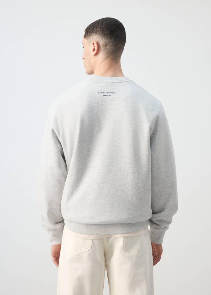 Printed sweatshirt 100% cotton — Medium Heather Grey