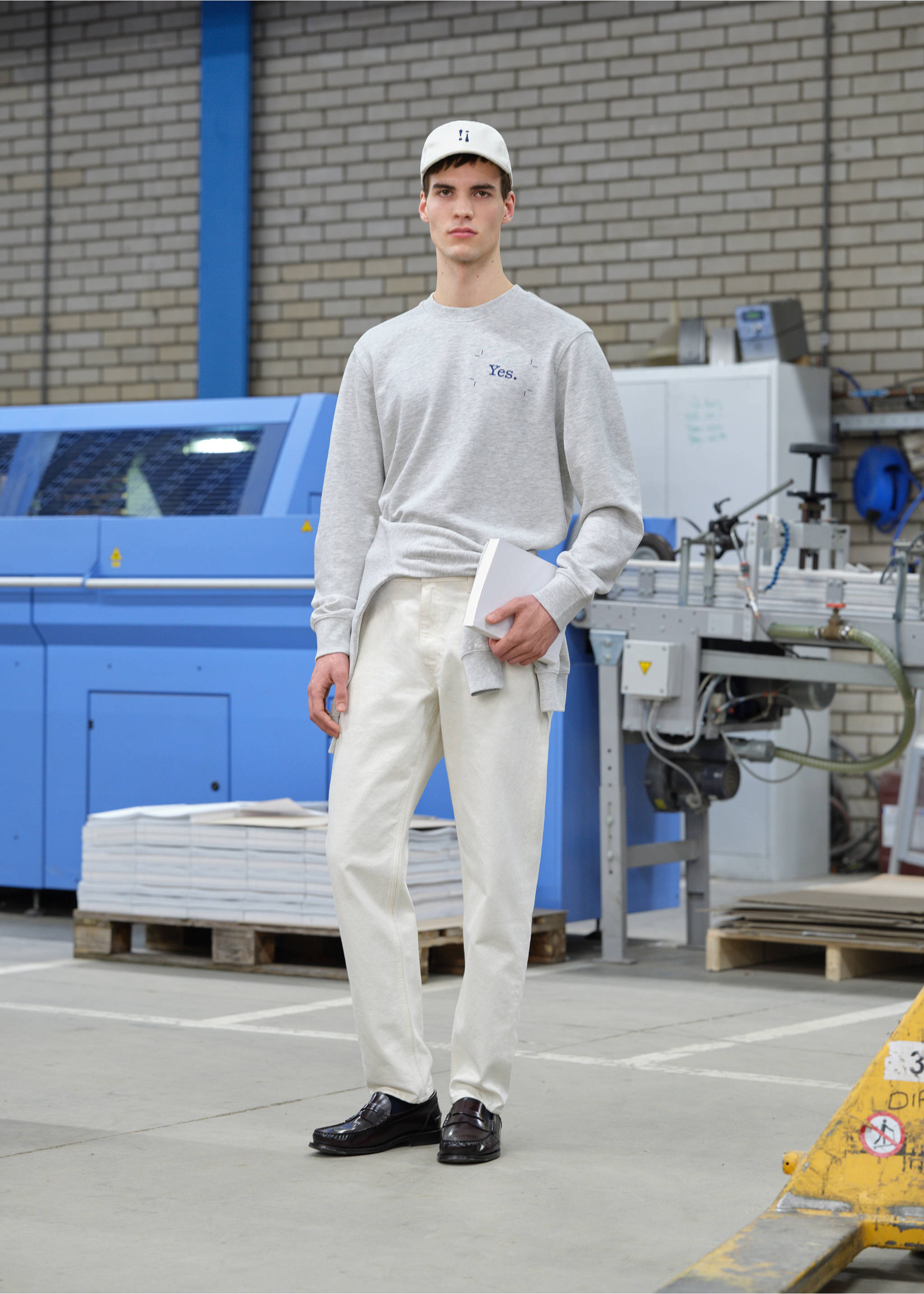 Толстовка из 100% хлопка с принтом - Деталь изделия 5, Меланжевый средний серый . Ref: 27047918-00.