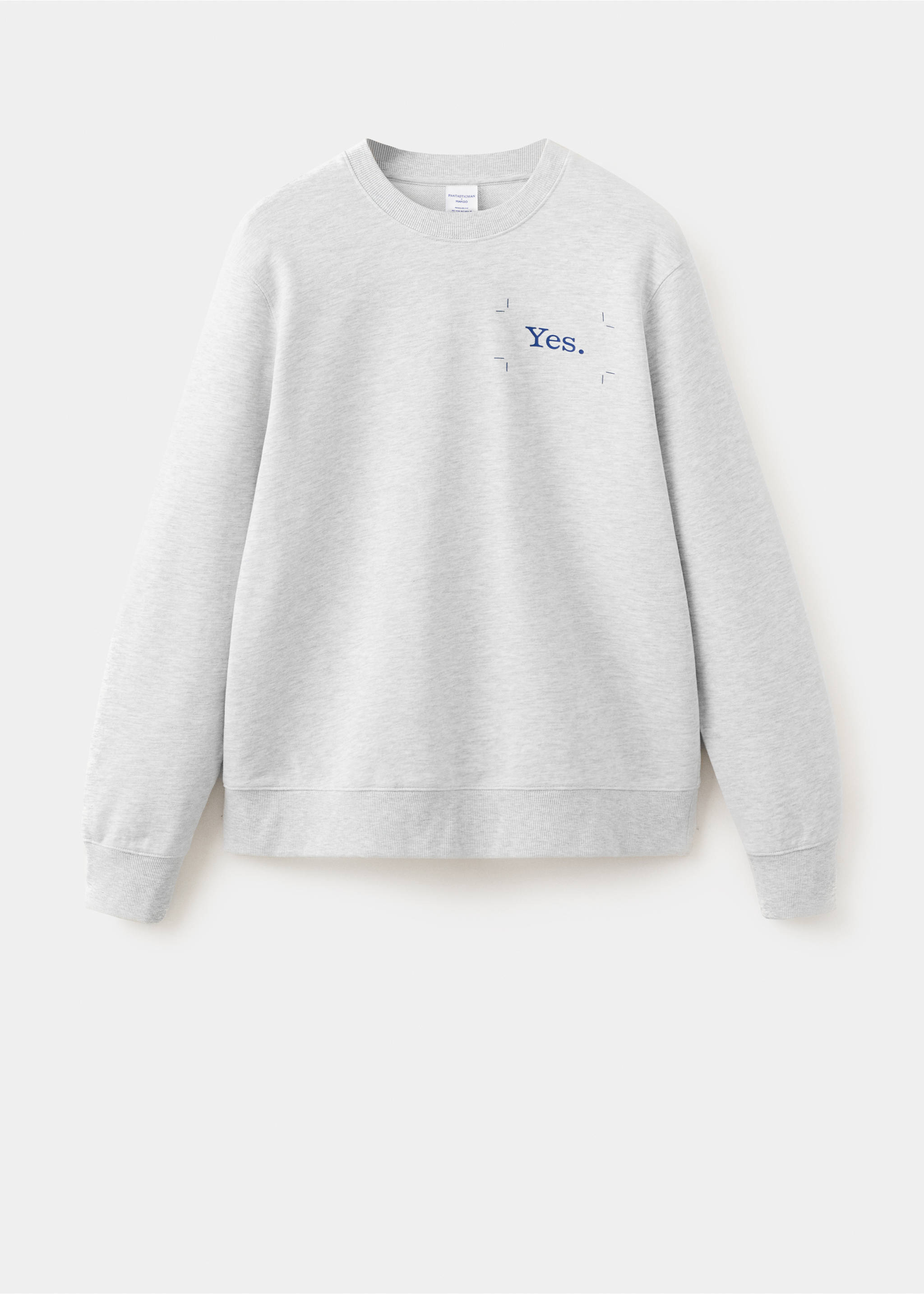 Printed sweatshirt 100% cotton - Article without model, Medium Heather Grey. Ref: 27047918-00.
