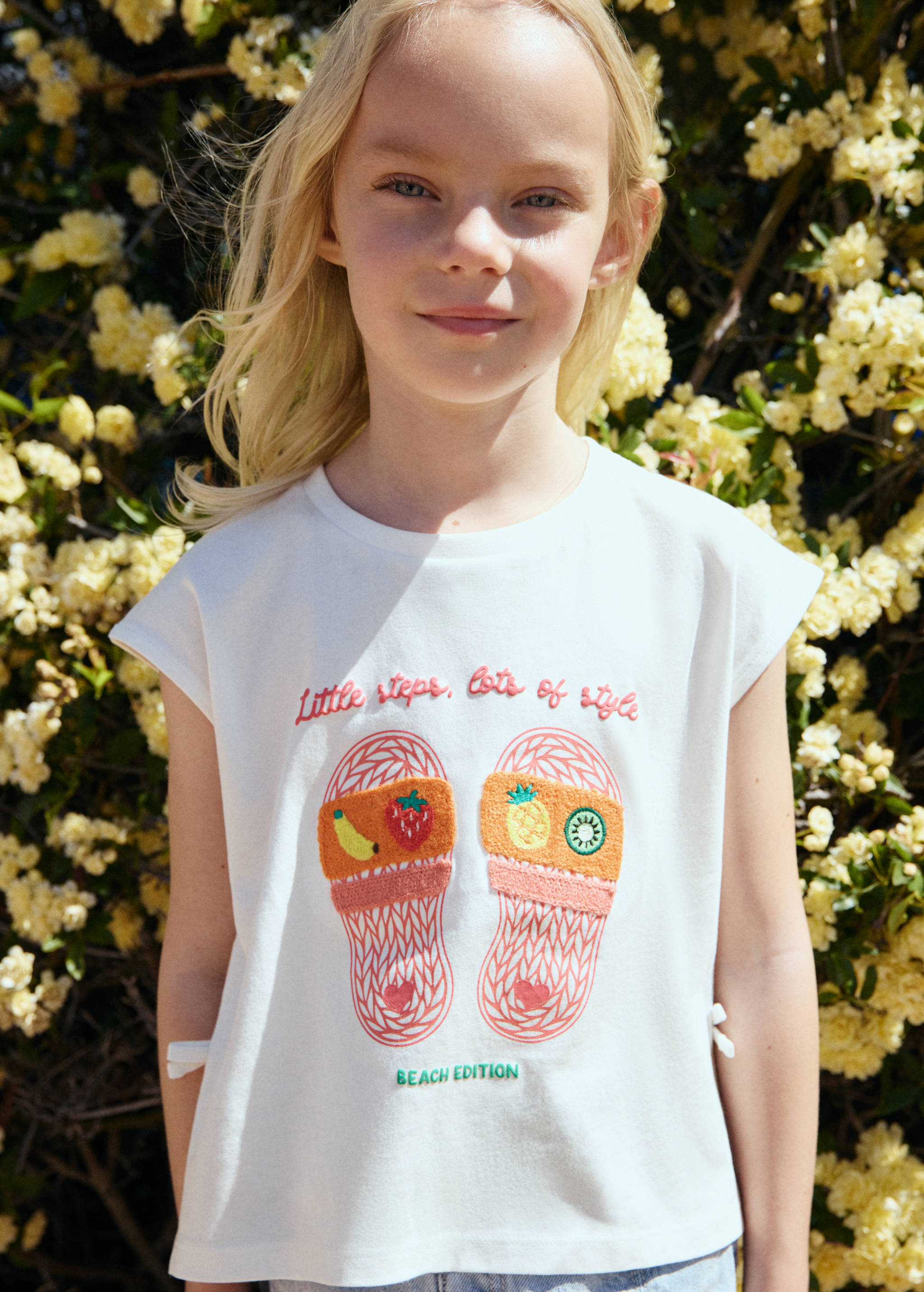 تيشيرت قطن مطبوع بشرائط - رؤية وسط