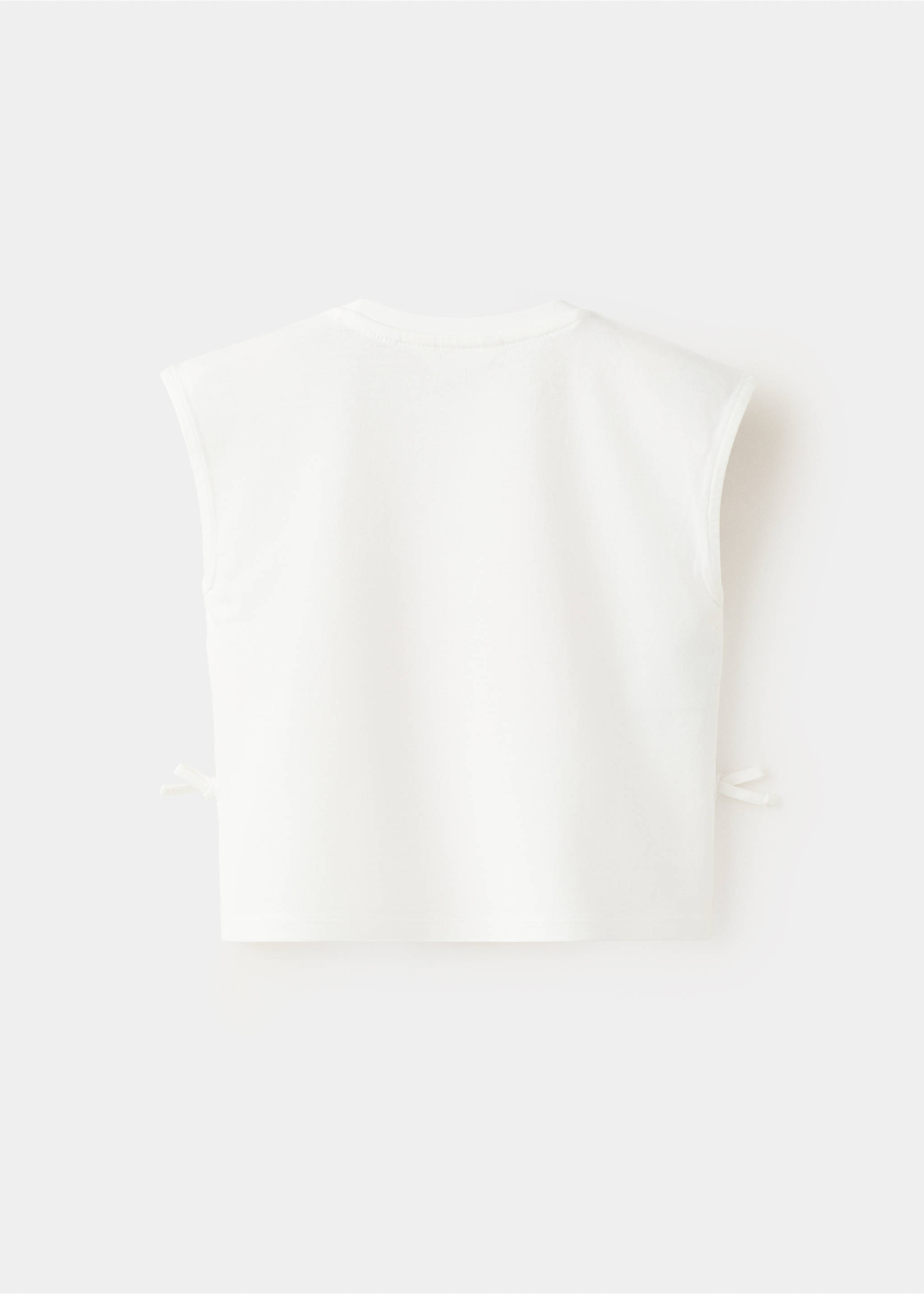 Printed cotton T-shirt with ties - Reverse of the article, Off White. Ref: 27047923-00.