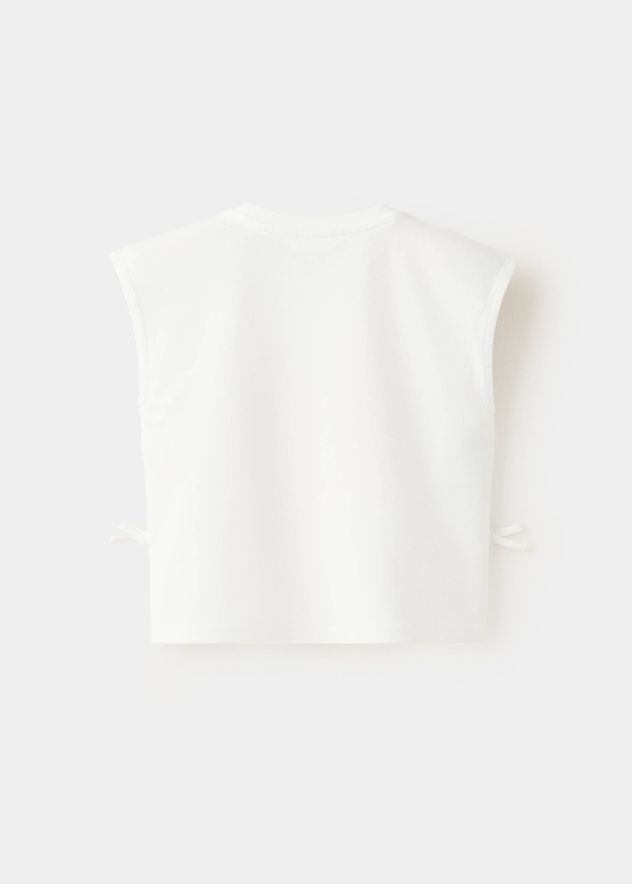 Printed cotton T-shirt with ties - Reverse of the article