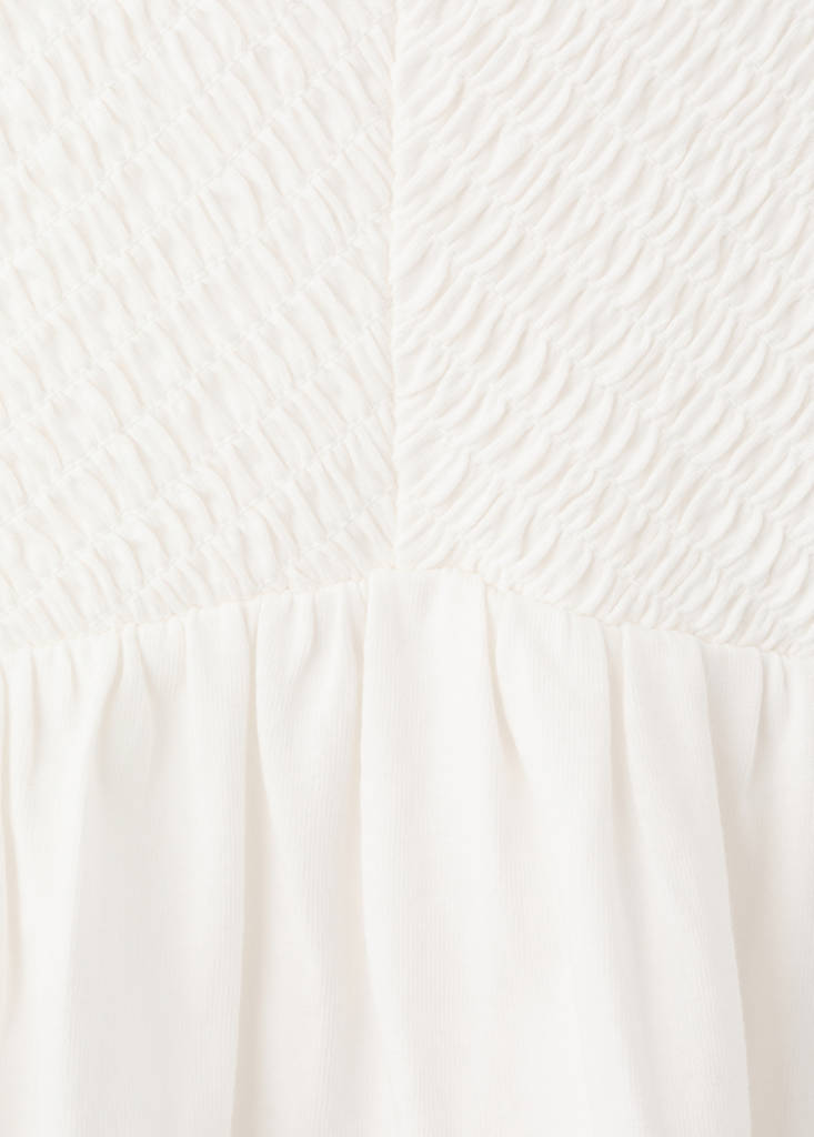 Gathered panel cotton dress — Off White