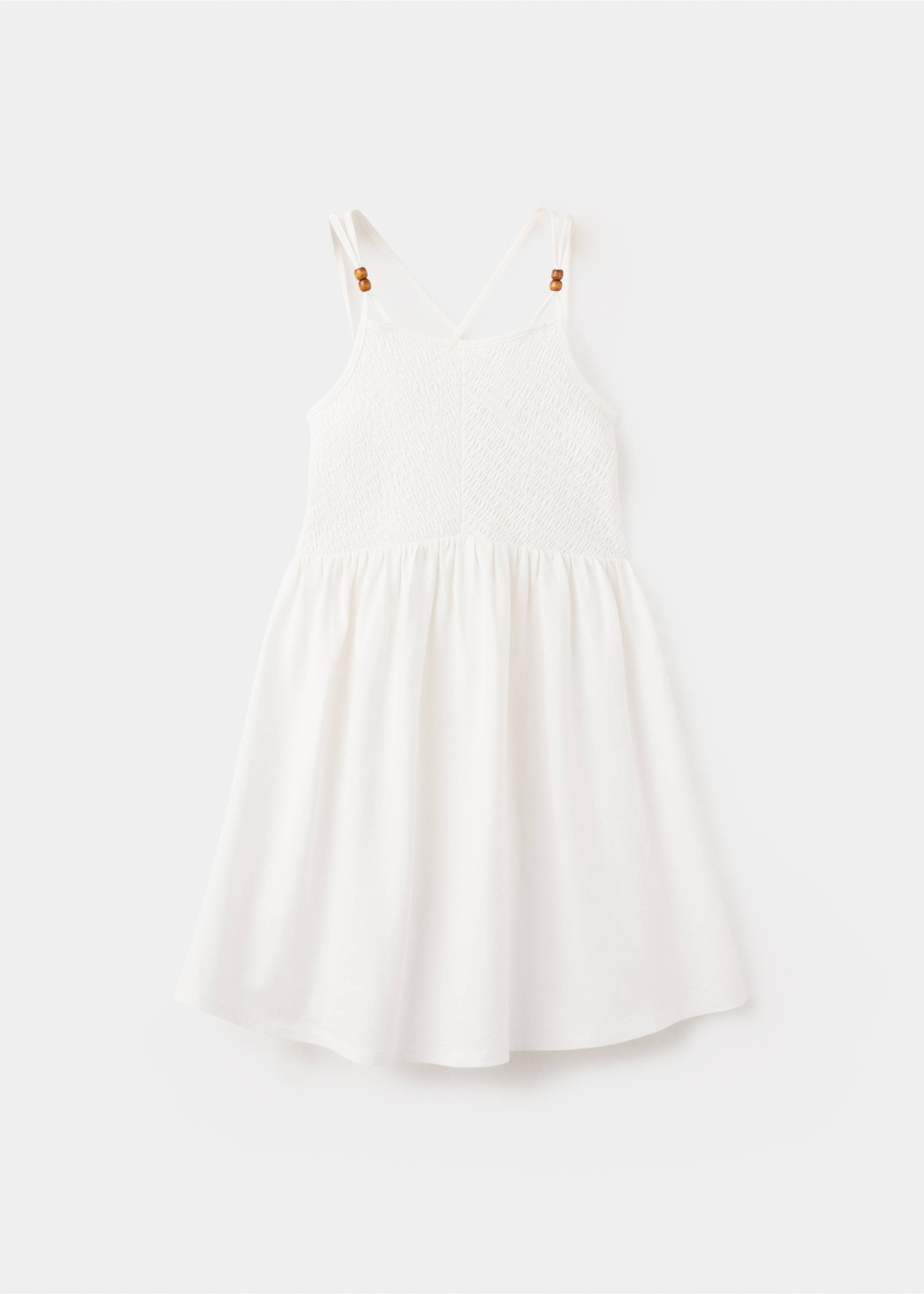 Gathered panel cotton dress - Article without model, Off White. Ref: 27047924-00.