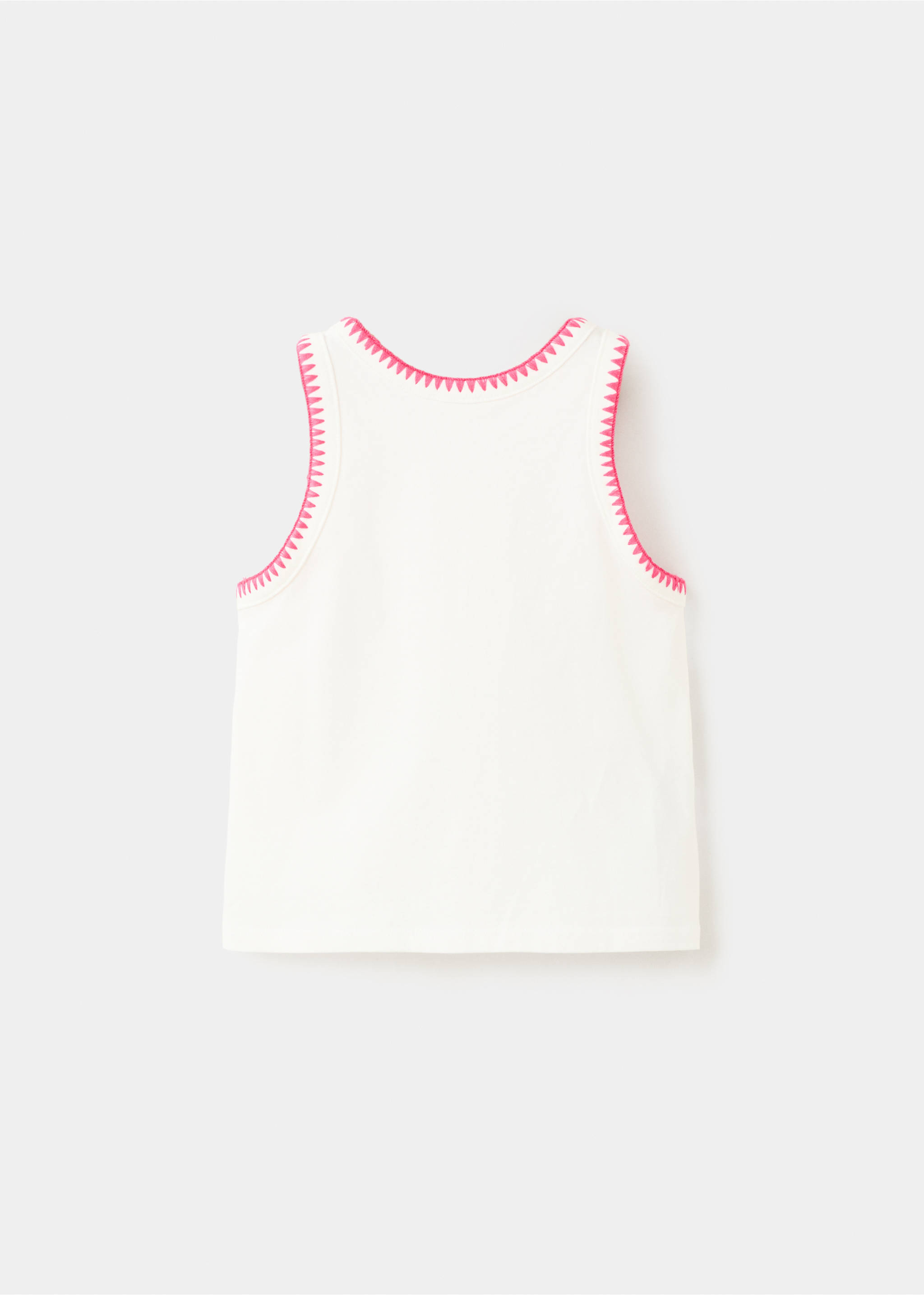 Embroidered detail strappy top - Reverse of the article, Off White. Ref: 27047927-00.