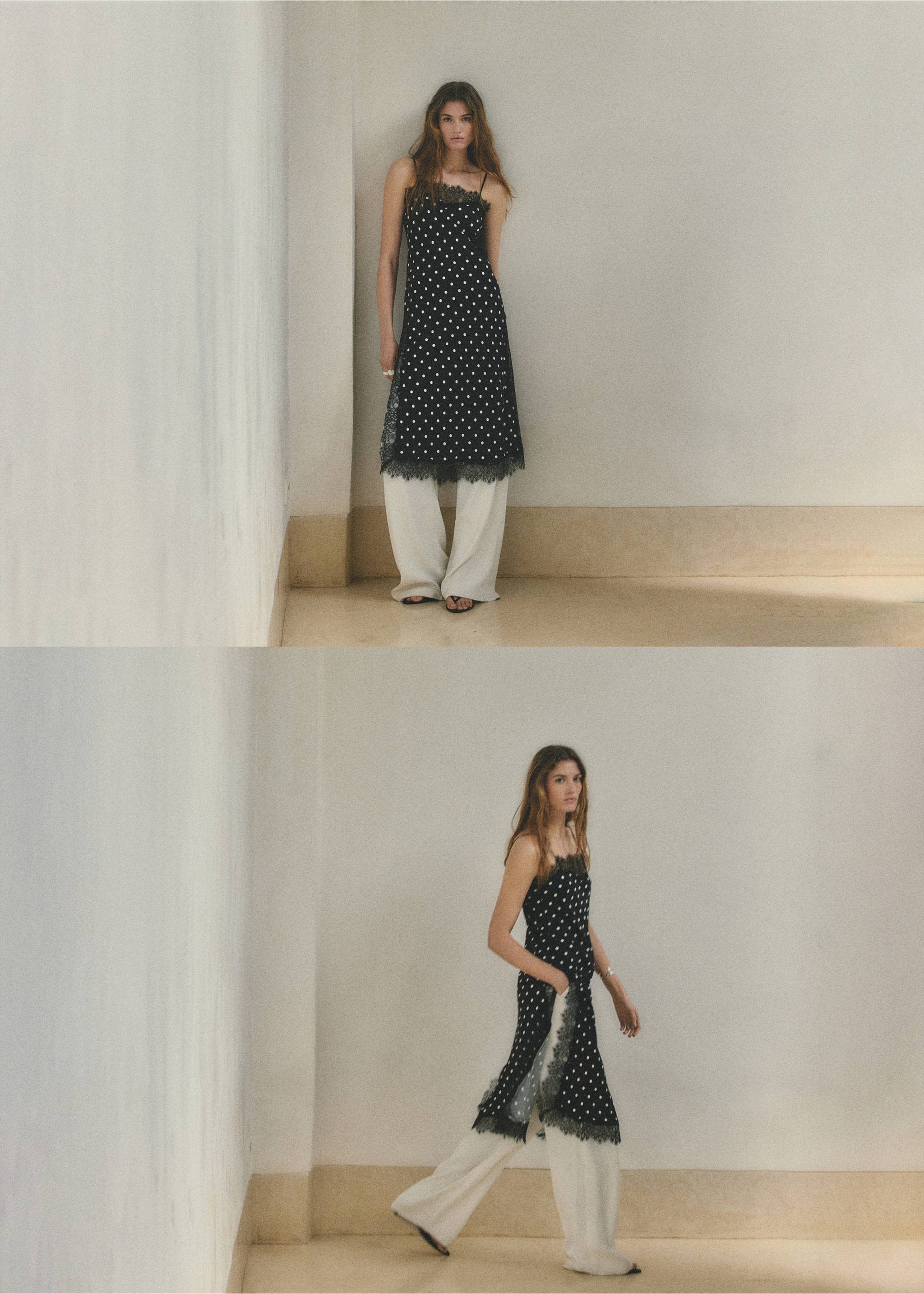 Top long en dentelle à pois - Détail de l'article 6, Noir. Ref: 27047930-00.