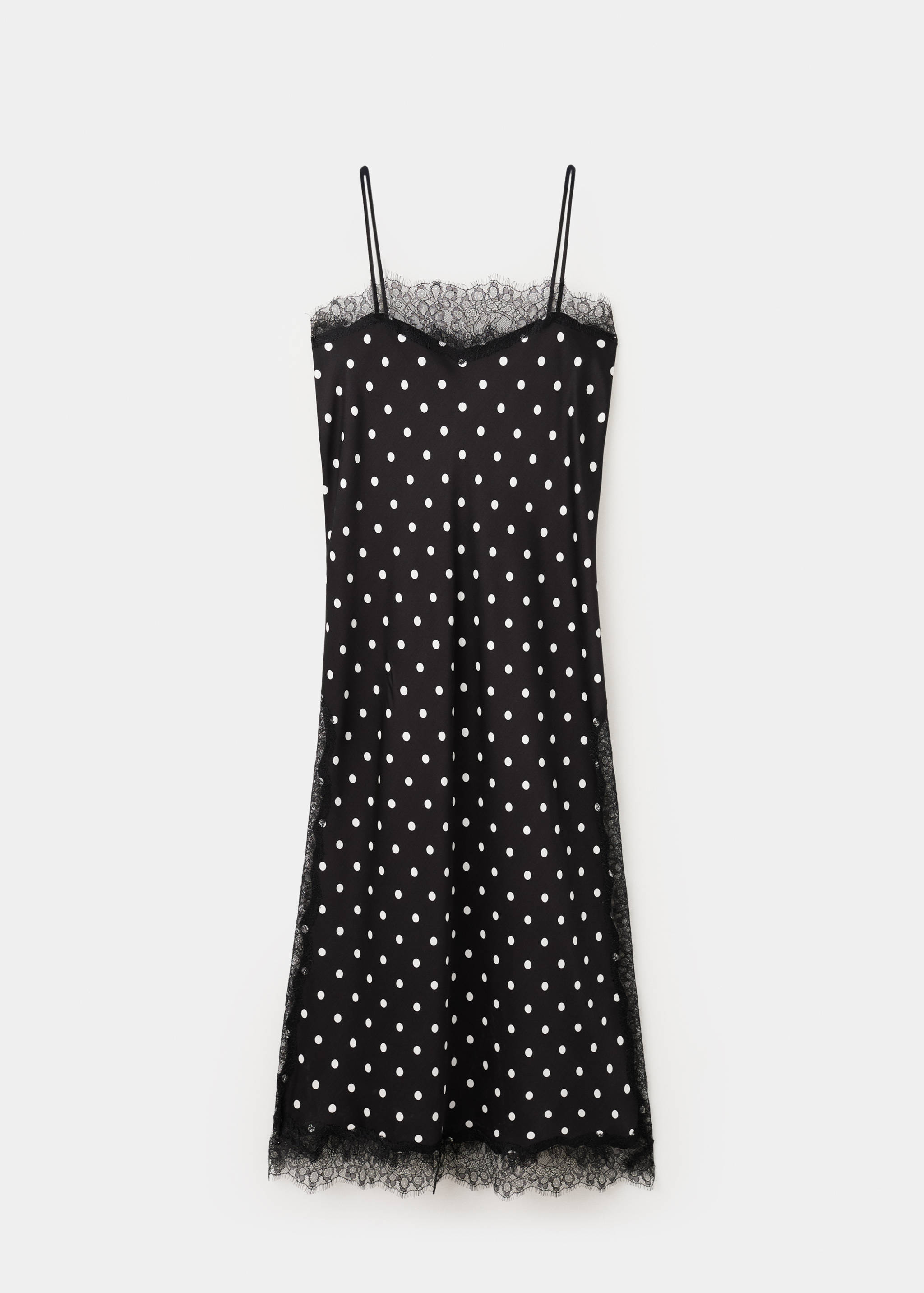 Top long en dentelle à pois - Article sans modèle