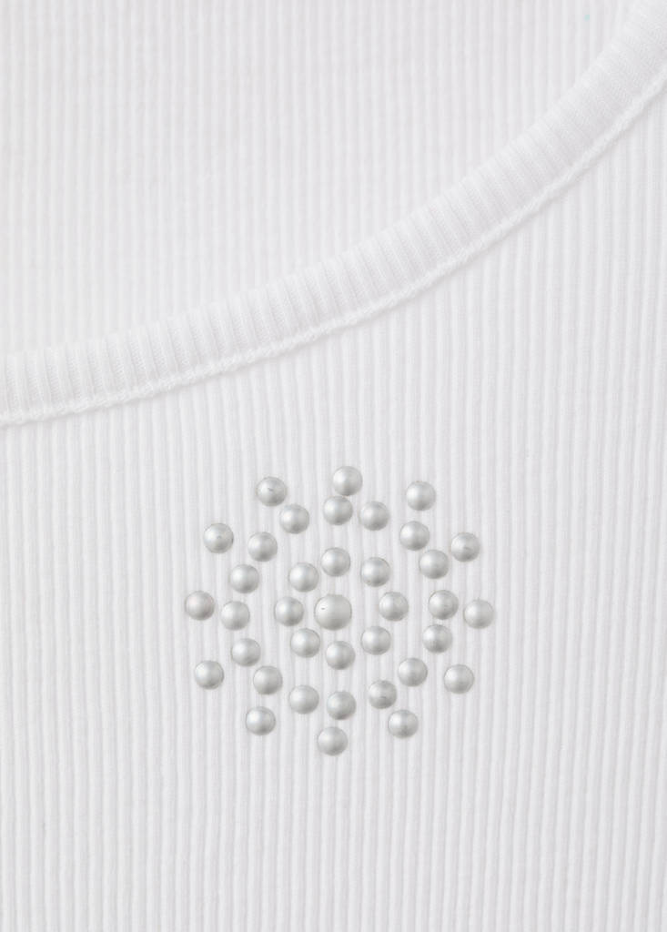 Strappy top with rhinestone detail — Off White