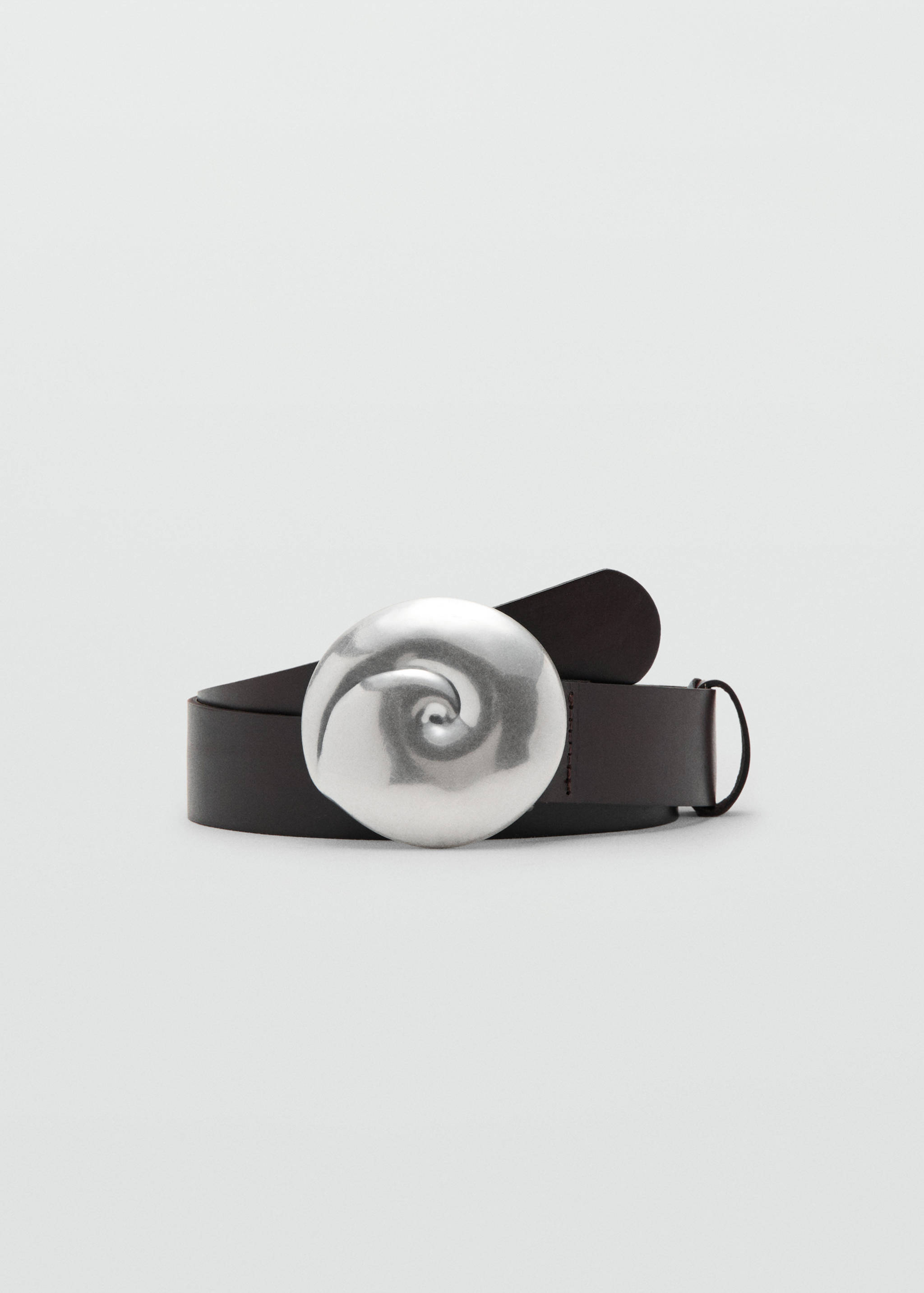 Leather belt with shell buckle - Article without model