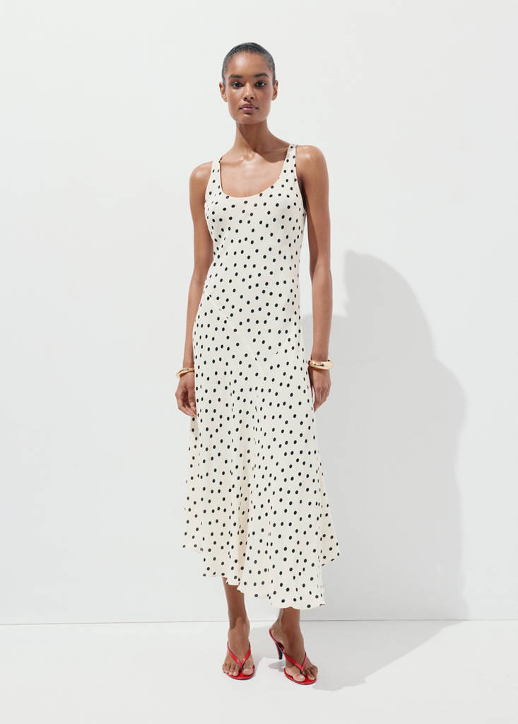 knee length dresses for ladies MANGO White Crochet Midi Dress UK M