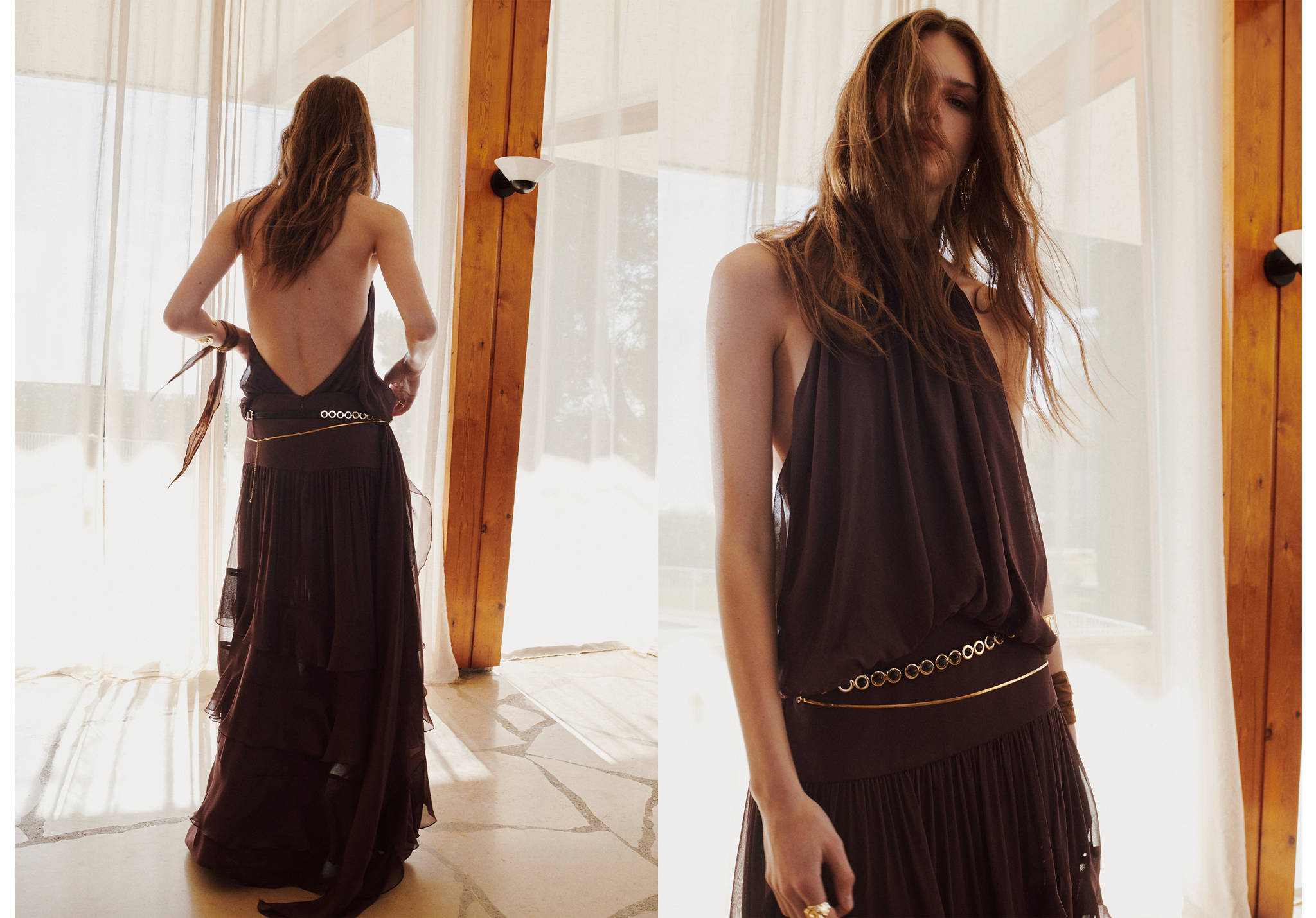 Vestido halter volantes - Plano panorámico