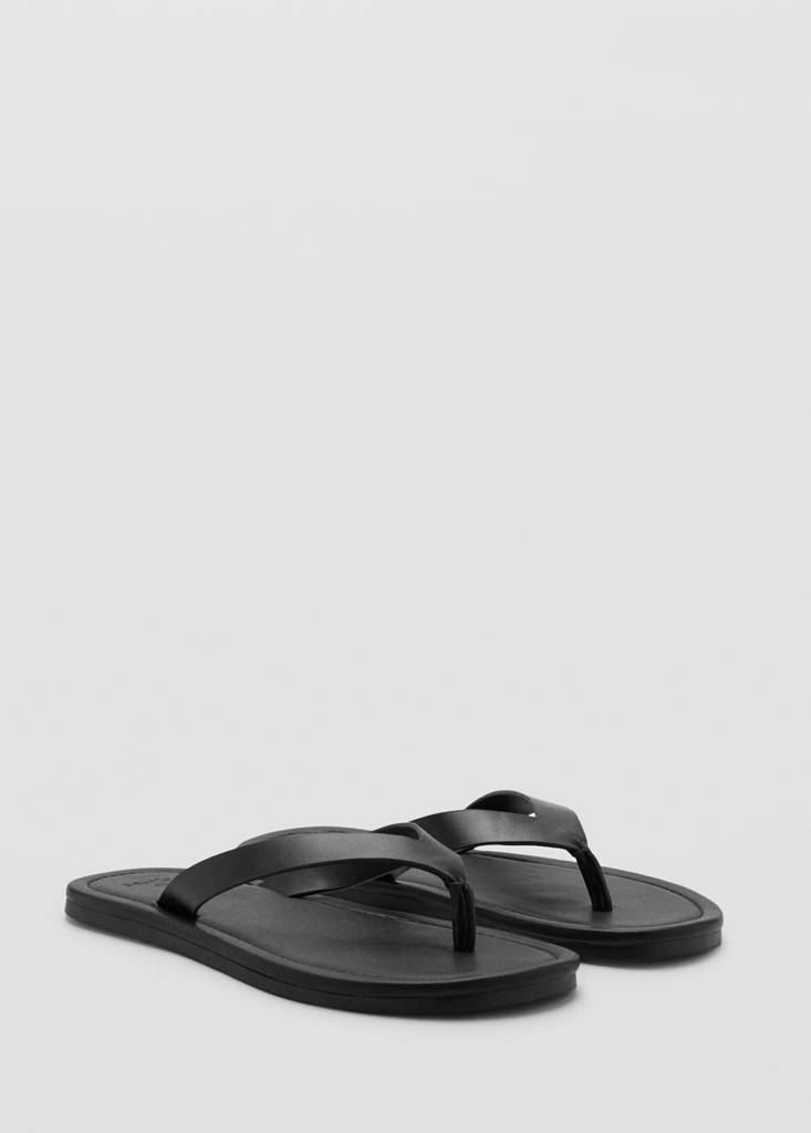 Leather straps sandals — Black