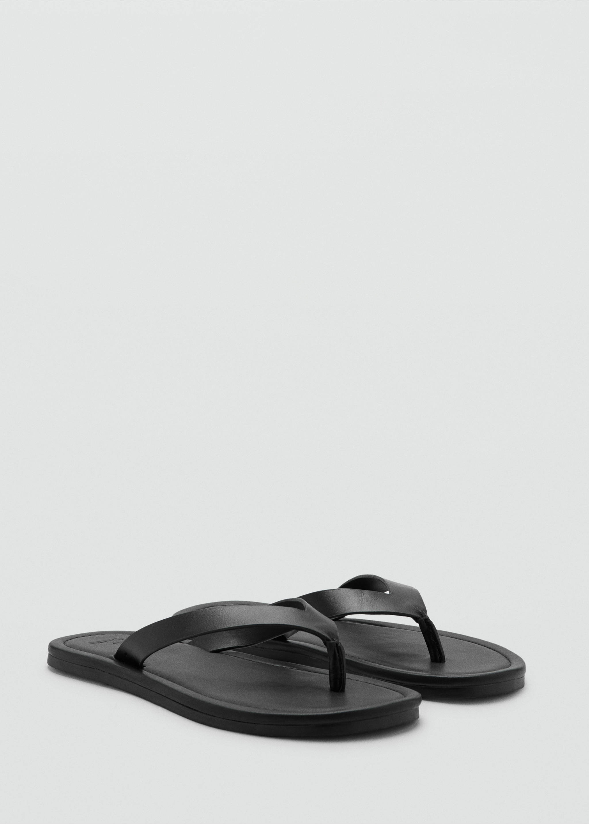 Leather straps sandals - Medium plane, Black. Ref: 27048260-00.