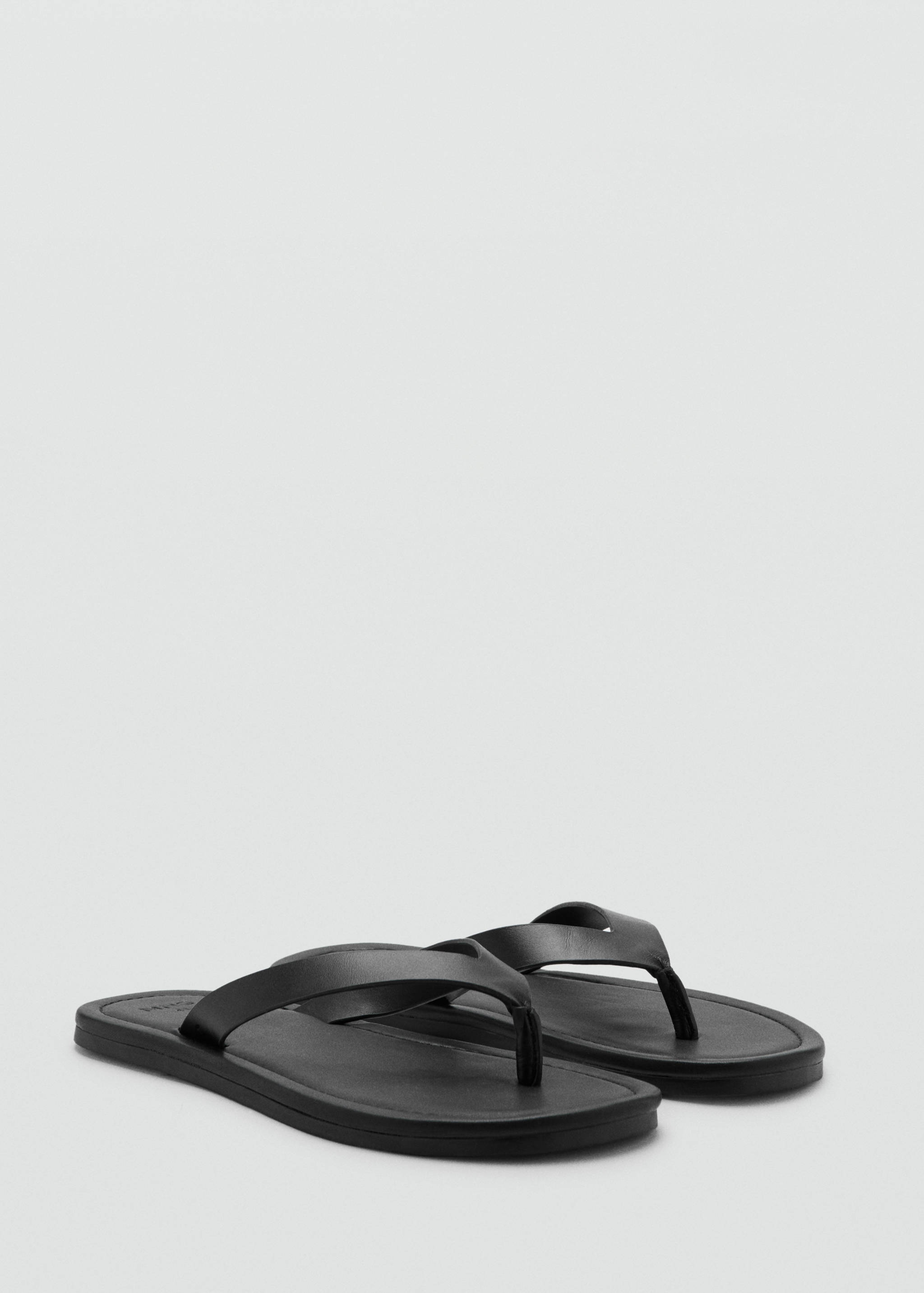 Leather straps sandals - Medium plane