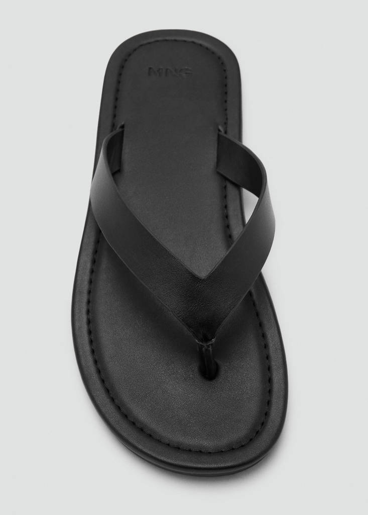 Leather straps sandals — Black