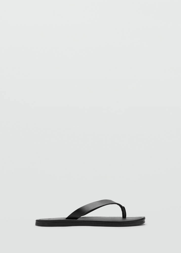 Leather straps sandals — Black
