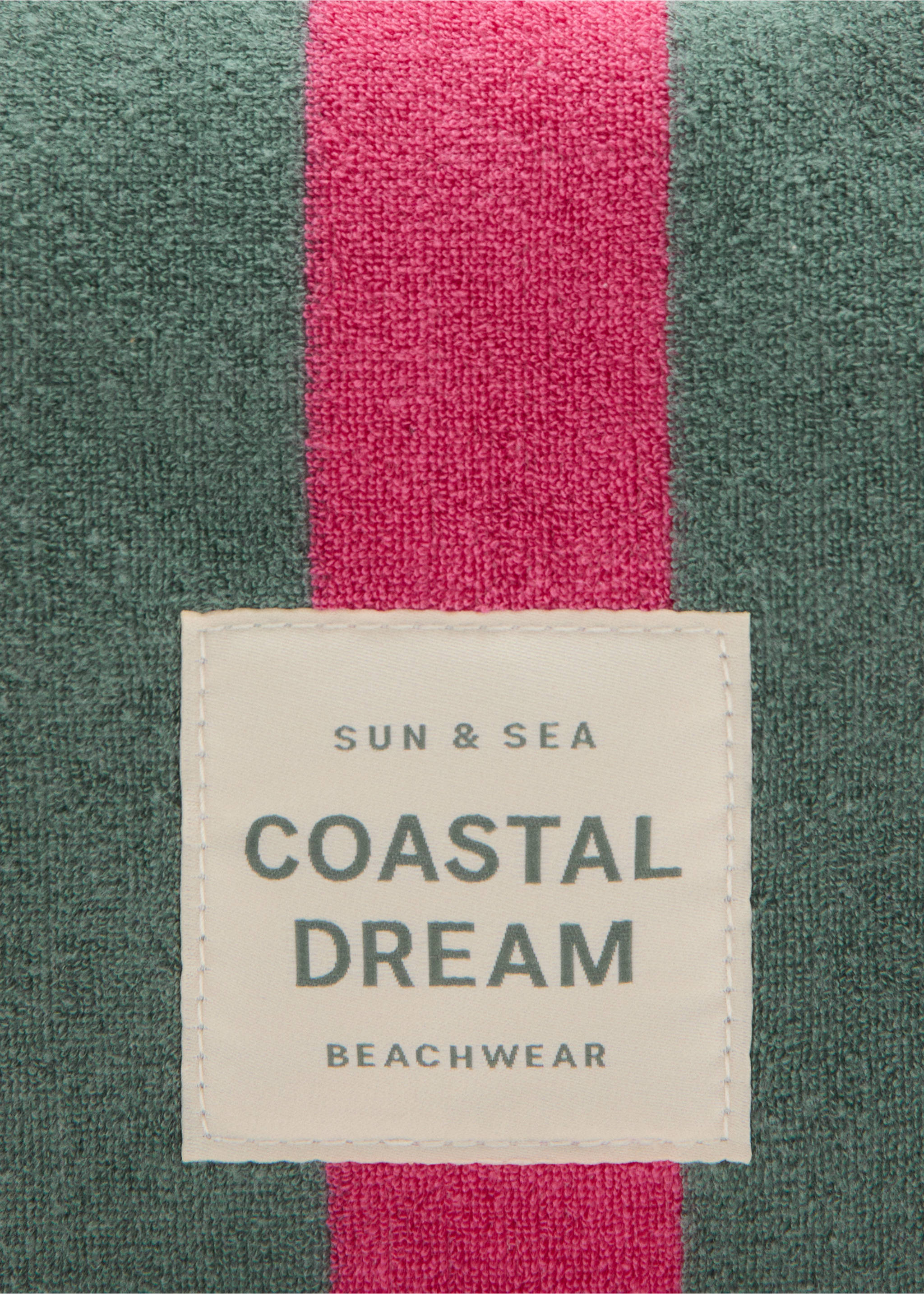 Striped cotton toiletry bag - Details of the article 2, Green. Ref: 27048261-00.