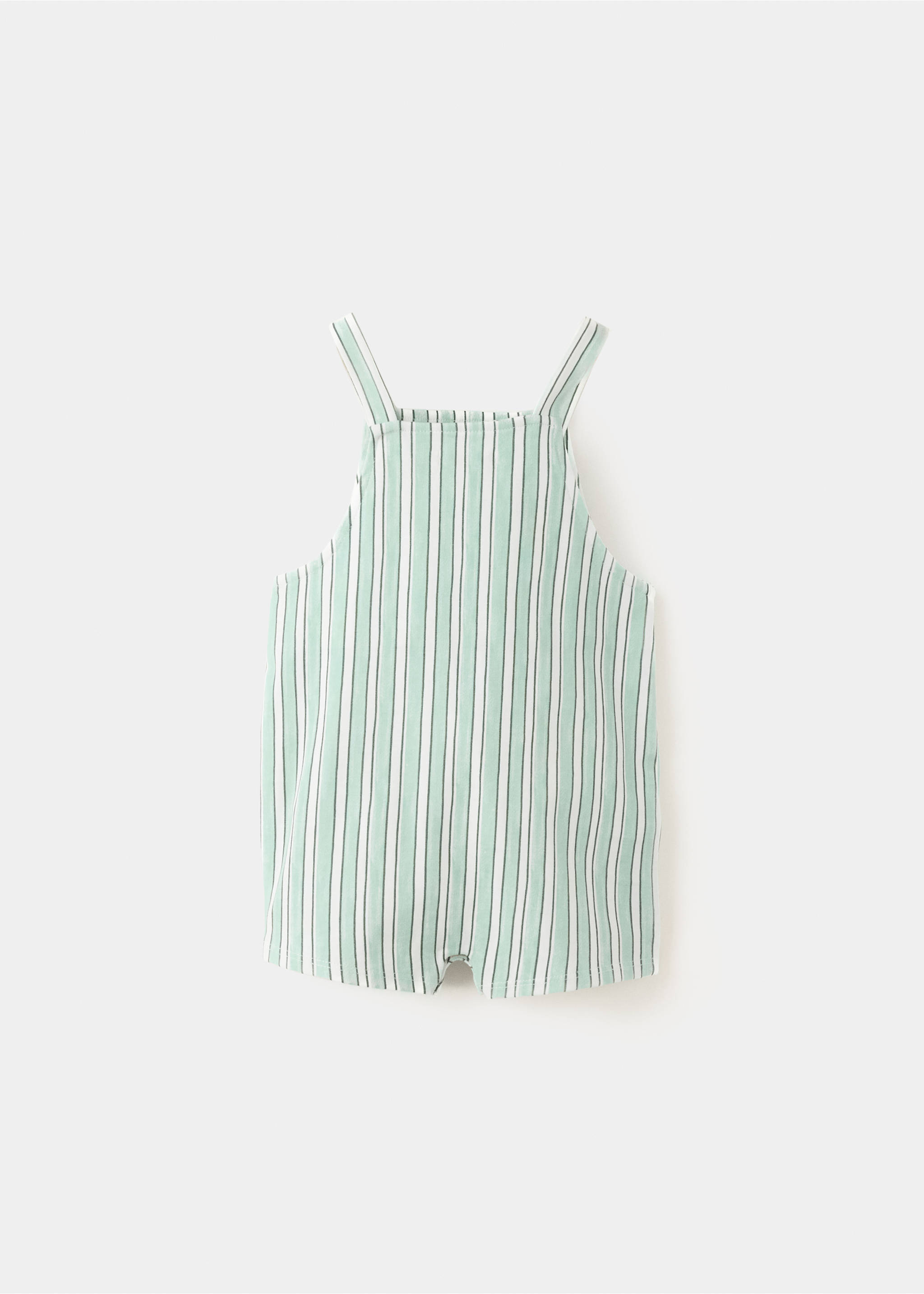 Cotton dungarees with pocket - Reverse of the article, Green. Ref: 27048262-00.