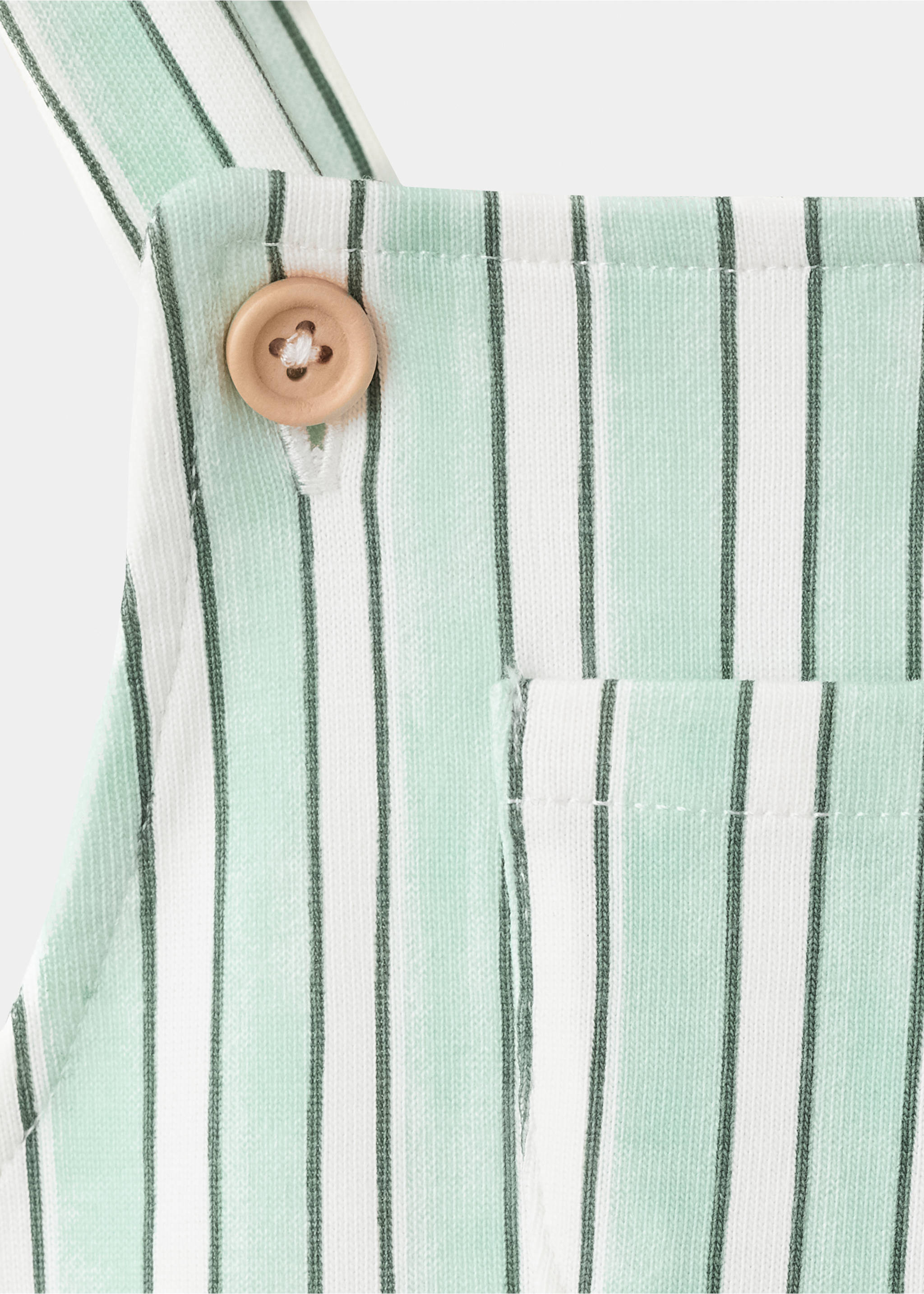 Cotton dungarees with pocket - Details of the article 8, Green. Ref: 27048262-00.