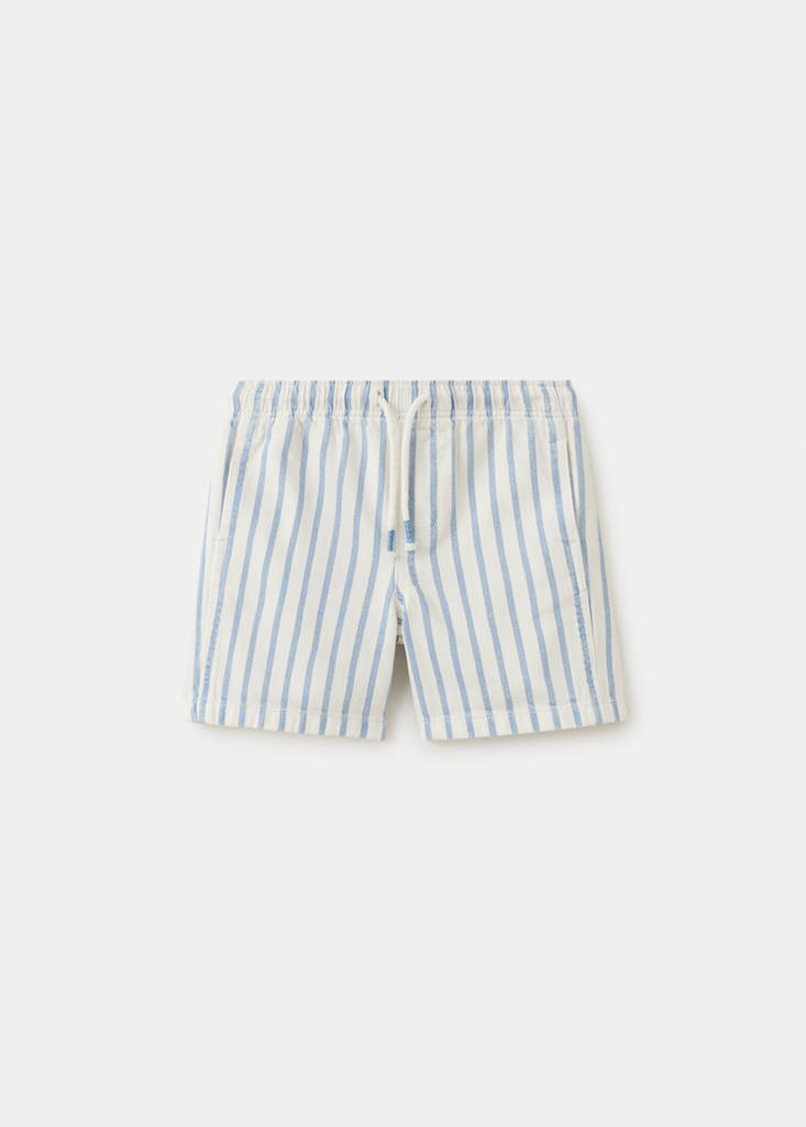 Striped denim shorts — Sky Blue