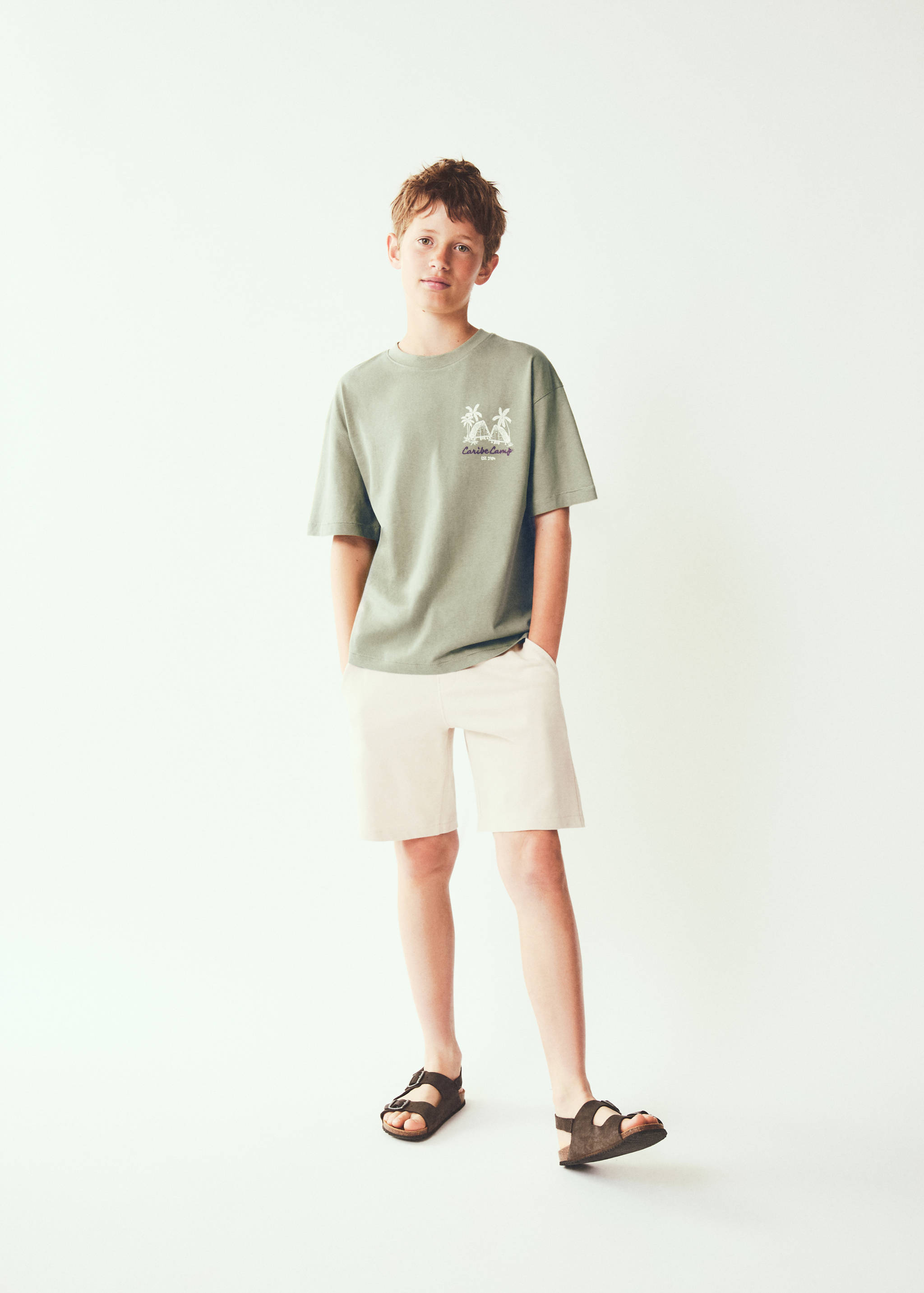 Printed cotton-blend t-shirt - General plane