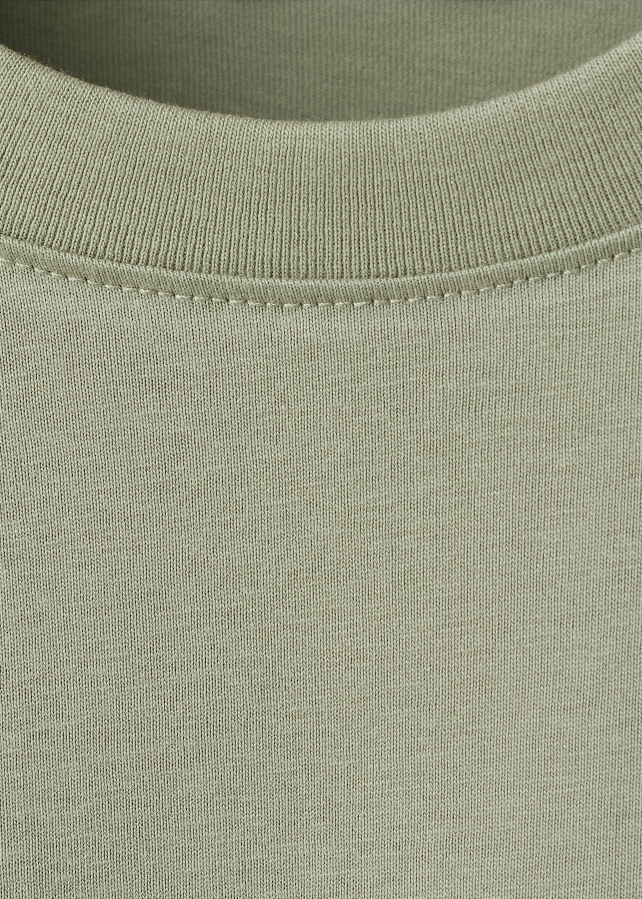 Printed cotton-blend t-shirt - Details of the article 8, Medium Green. Ref: 27048265-00.