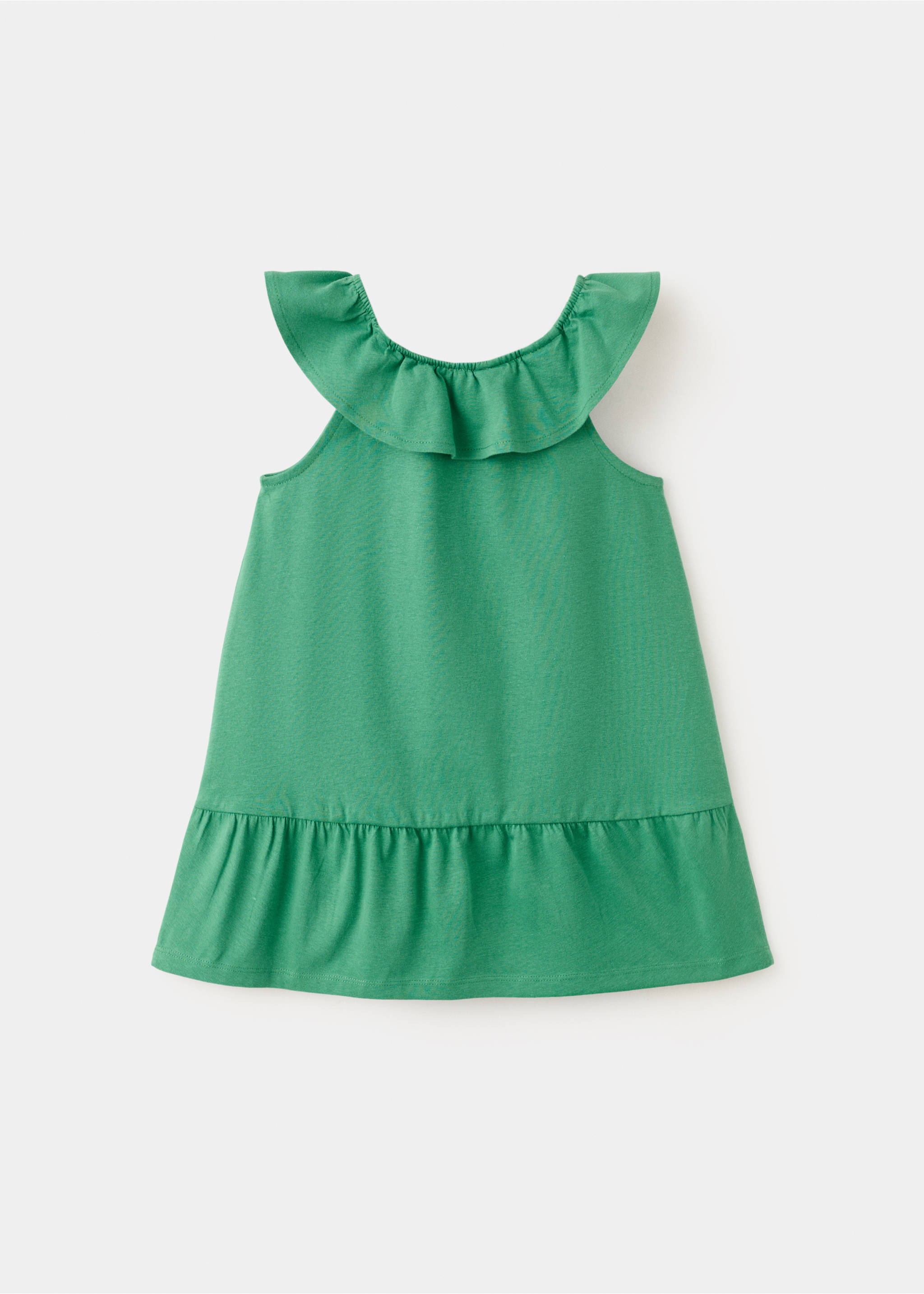 Robe coton volants - Verso de l’article, Vert pastel. Ref: 27048266-00.