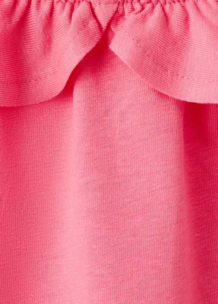 Frill cotton dress — Fuchsia