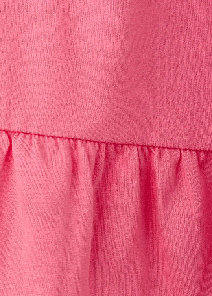 Frill cotton dress — Fuchsia