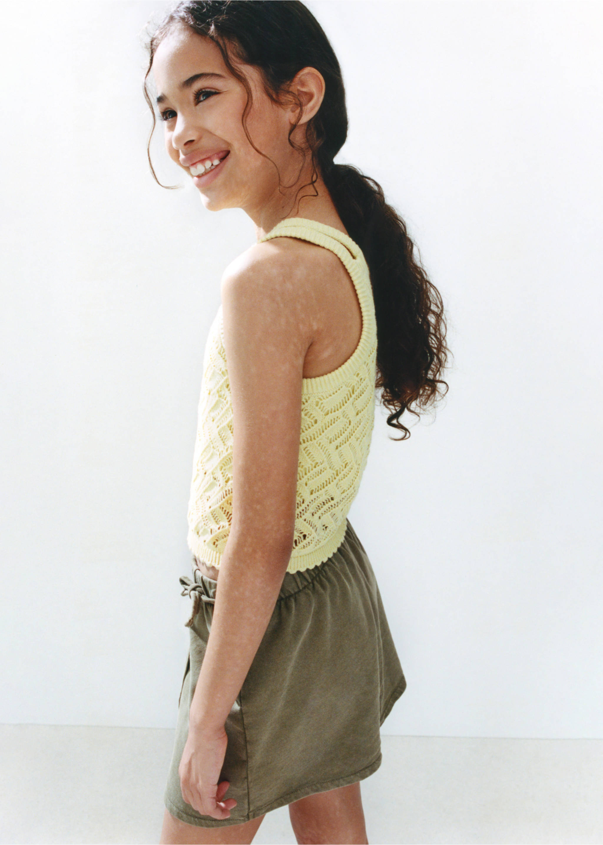 Crochet top - Details of the article 5, Lime. Ref: 27048267-00.