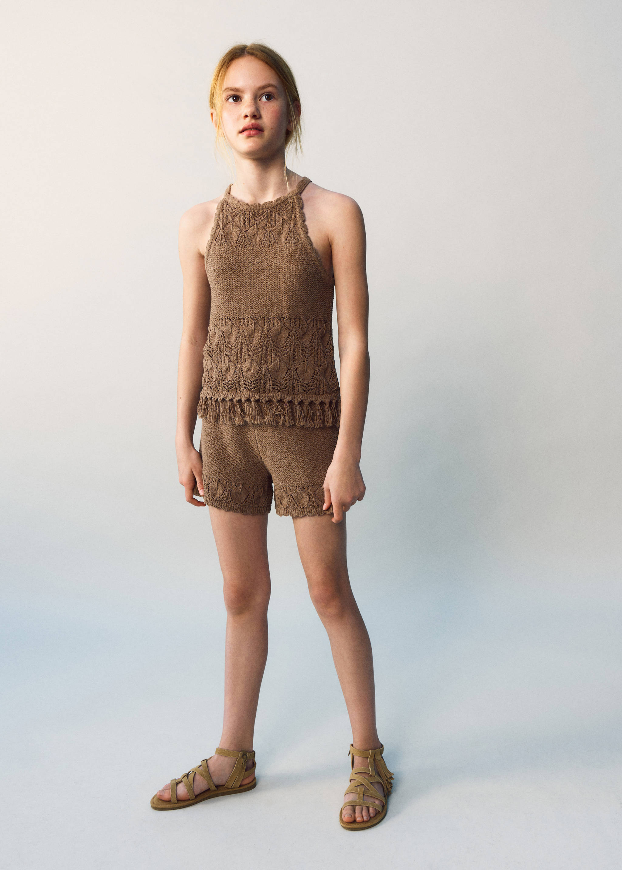 Top crochet detalle flecos - Plano general