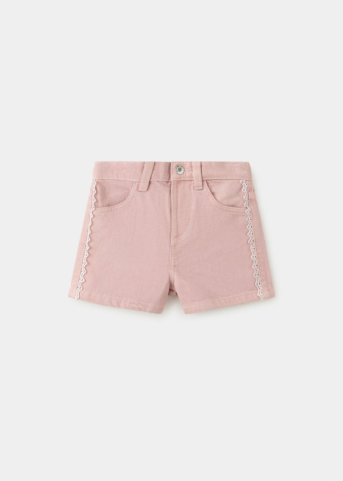 Embroidered detail shorts — Pink