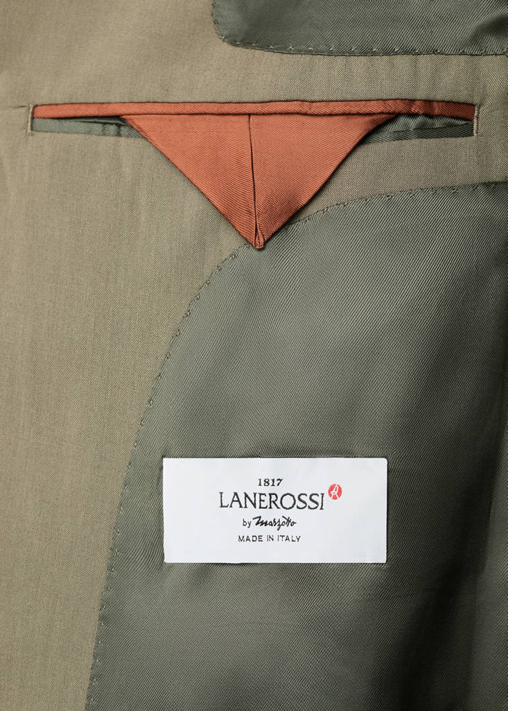 Slim fit wool-cotton suit jacket — Khaki