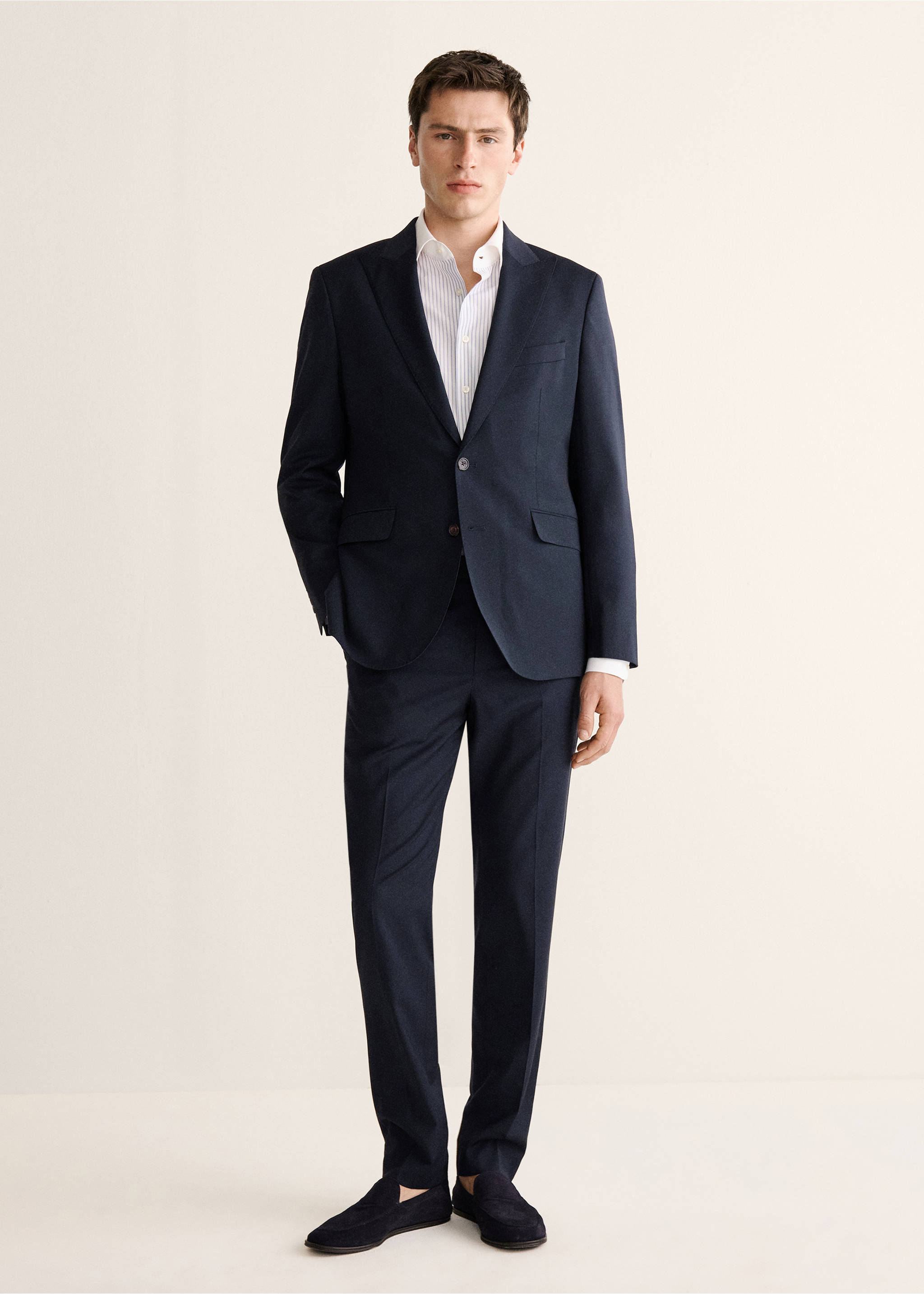 Pantalon de costume Venise 100 % laine - Plan général, Bleu marine. Ref: 27048272-00.