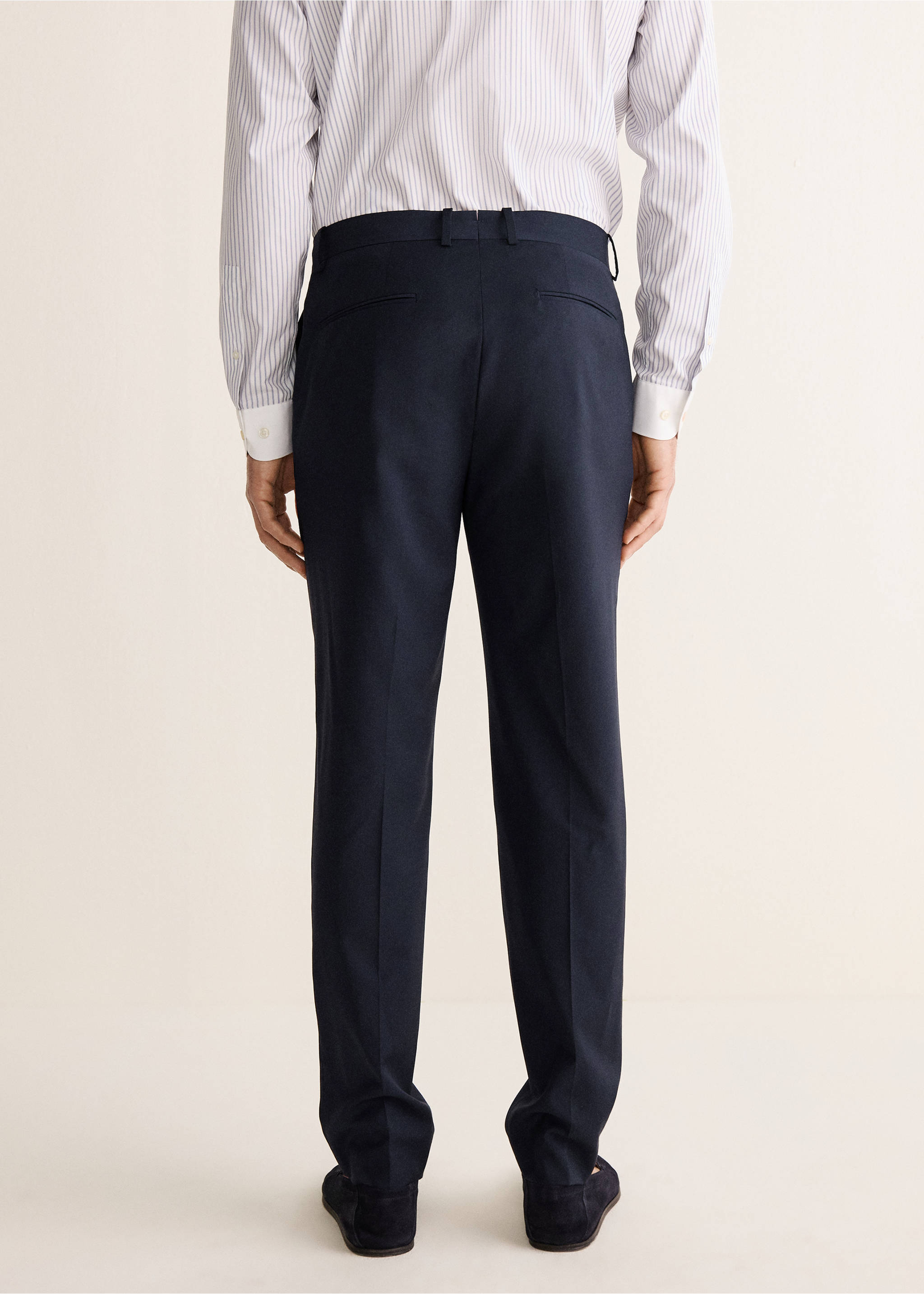 Pantalon de costume Venise 100 % laine - Verso de l’article, Bleu marine. Ref: 27048272-00.