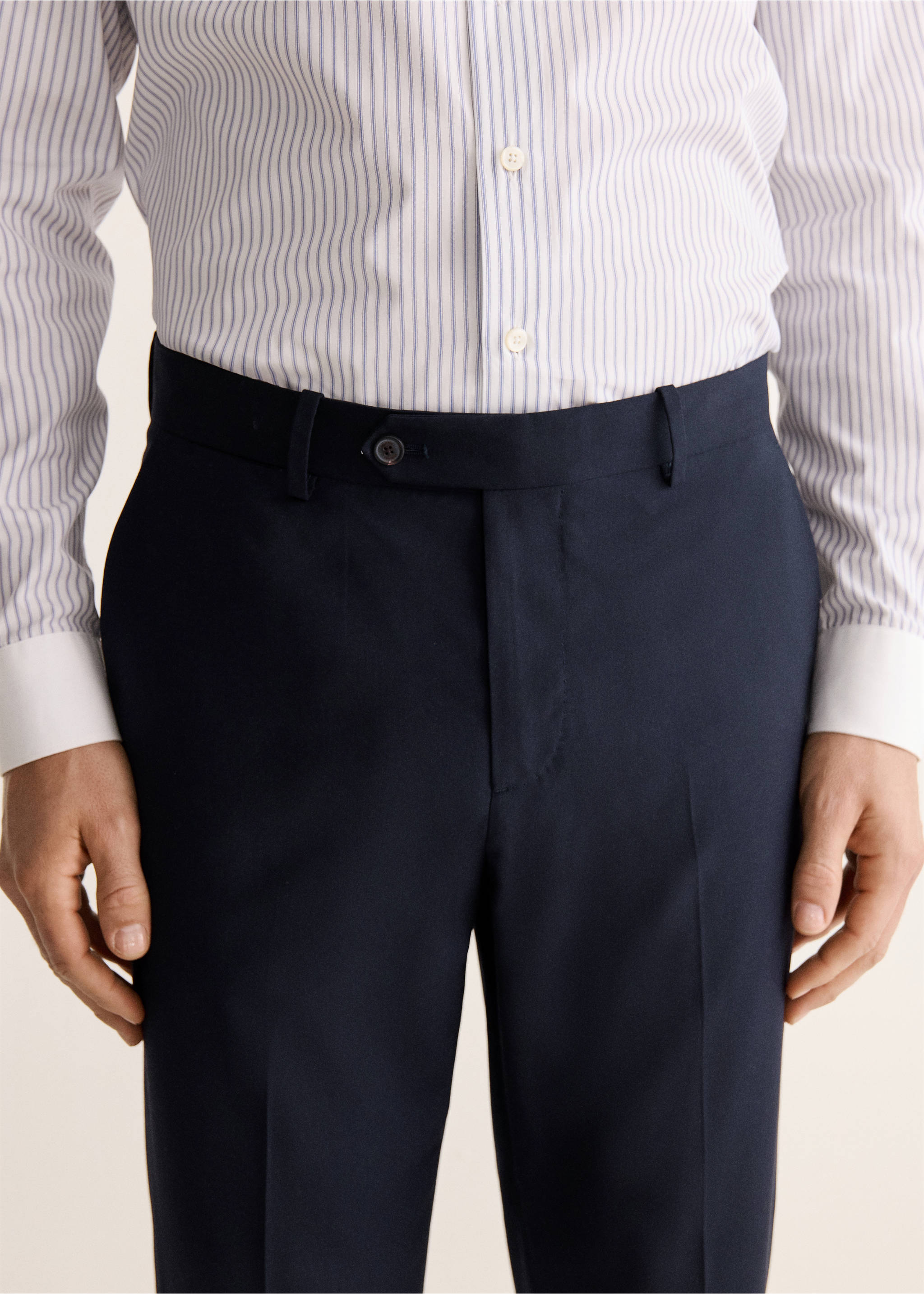 Pantalon de costume Venise 100 % laine - Détail de l'article 1, Bleu marine. Ref: 27048272-00.