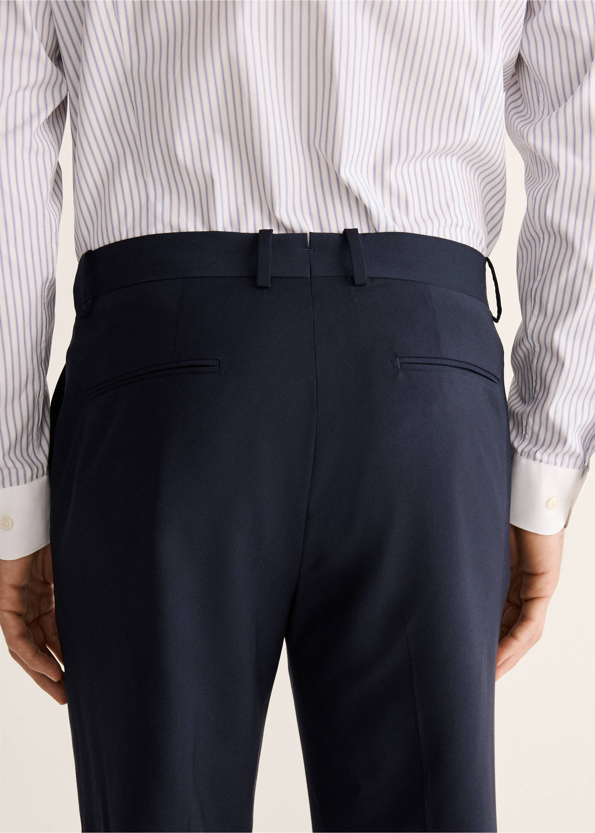 Pantalon de costume Venise 100 % laine - Détail de l'article 6, Bleu marine. Ref: 27048272-00.