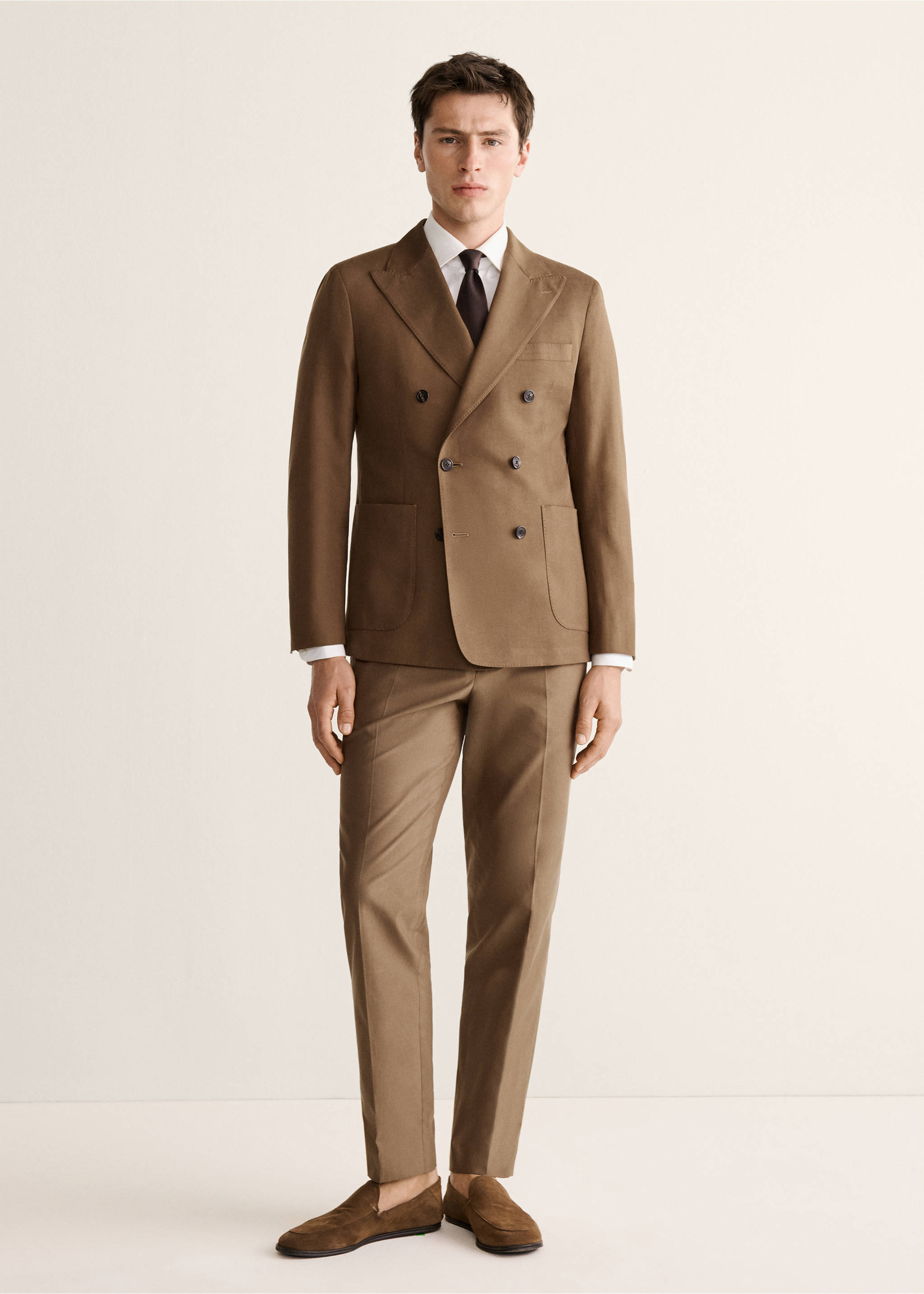 Костюмные брюки slim fit - Общий план, Табачно-коричневый. Ref: 27048273-00.