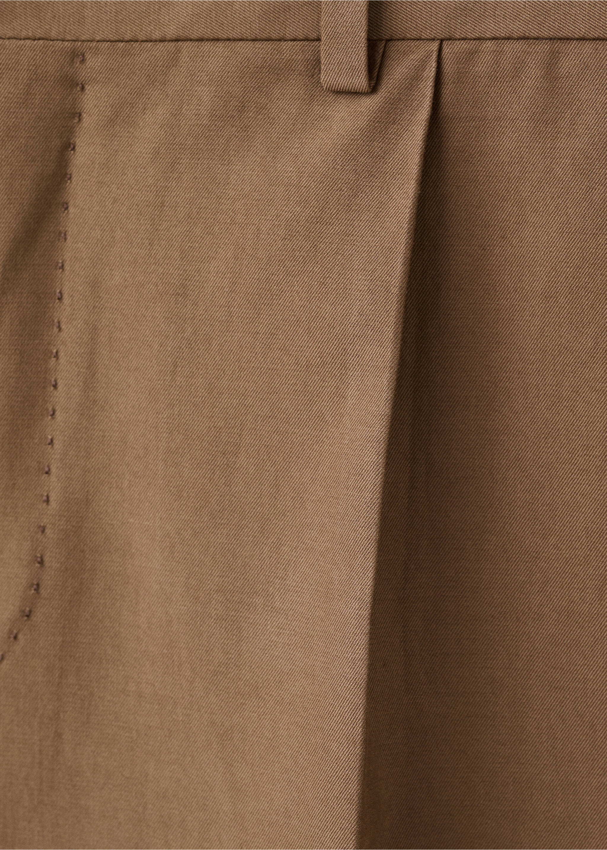 Slim-fit suit trousers - Details of the article 8, Tobacco Brown. Ref: 27048273-00.
