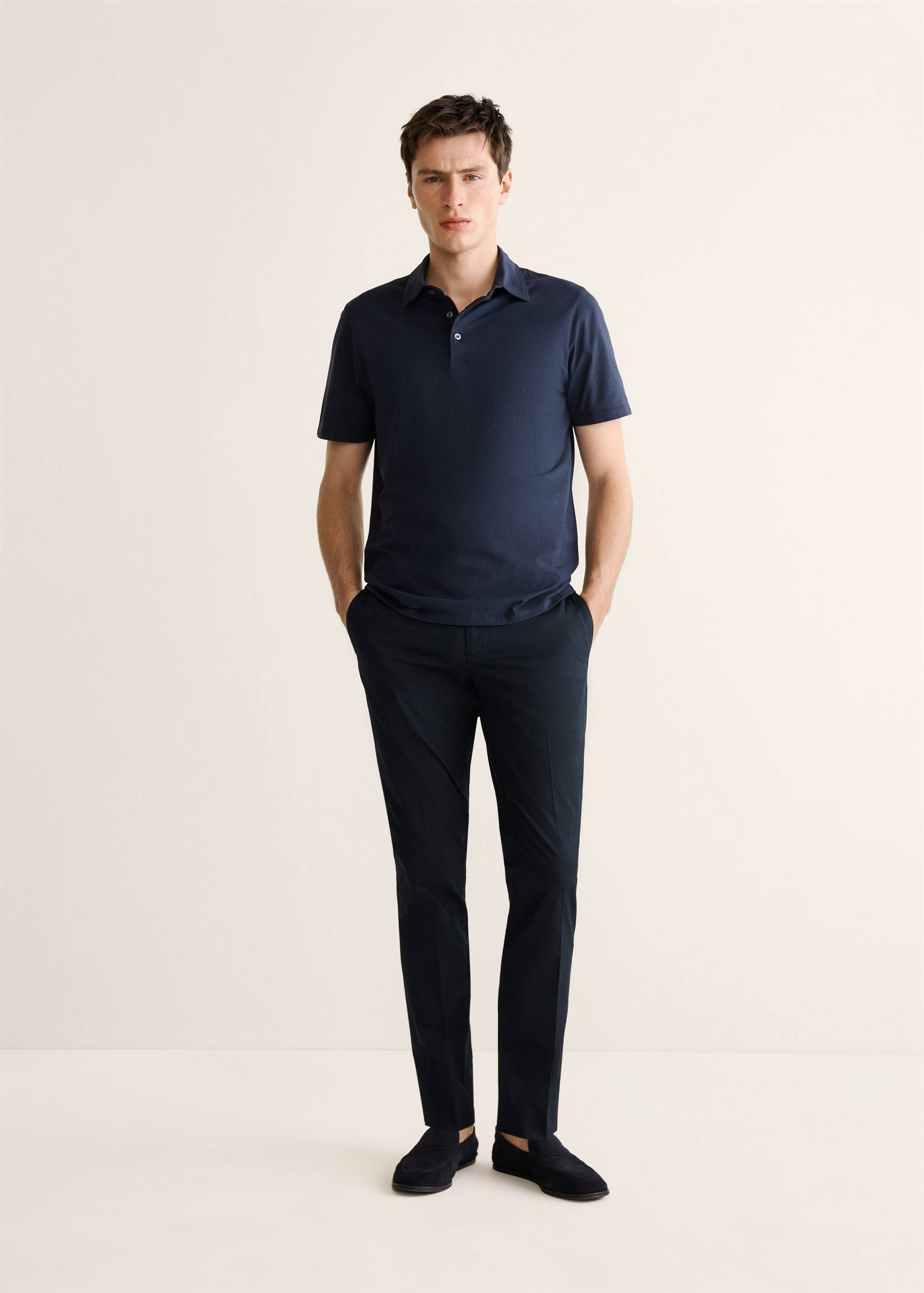 100% cotton slim-fit polo shirt - General plane
