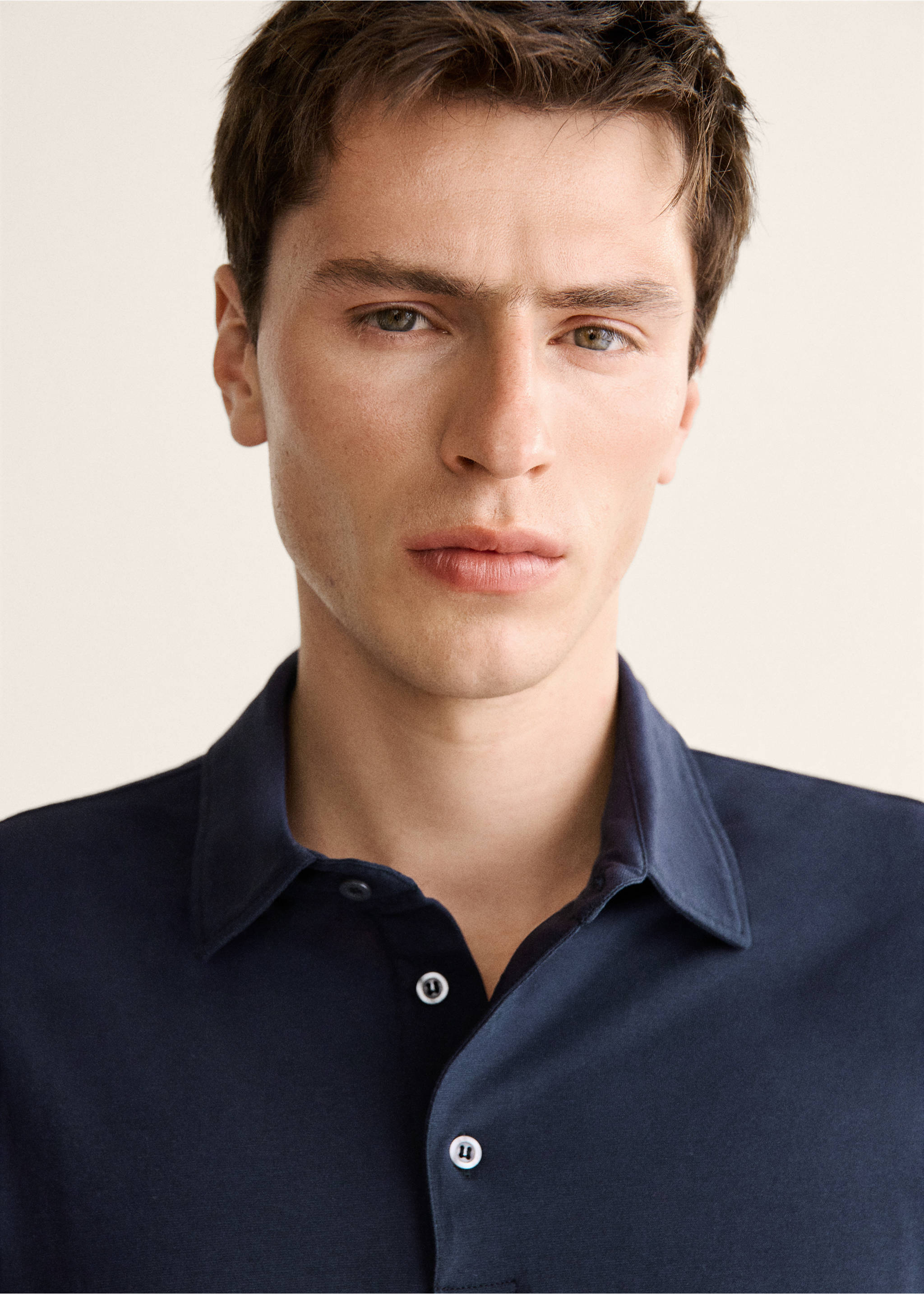 Polo slim-fit 100 % coton - Détail de l'article 1, Bleu marine. Ref: 27048278-00.