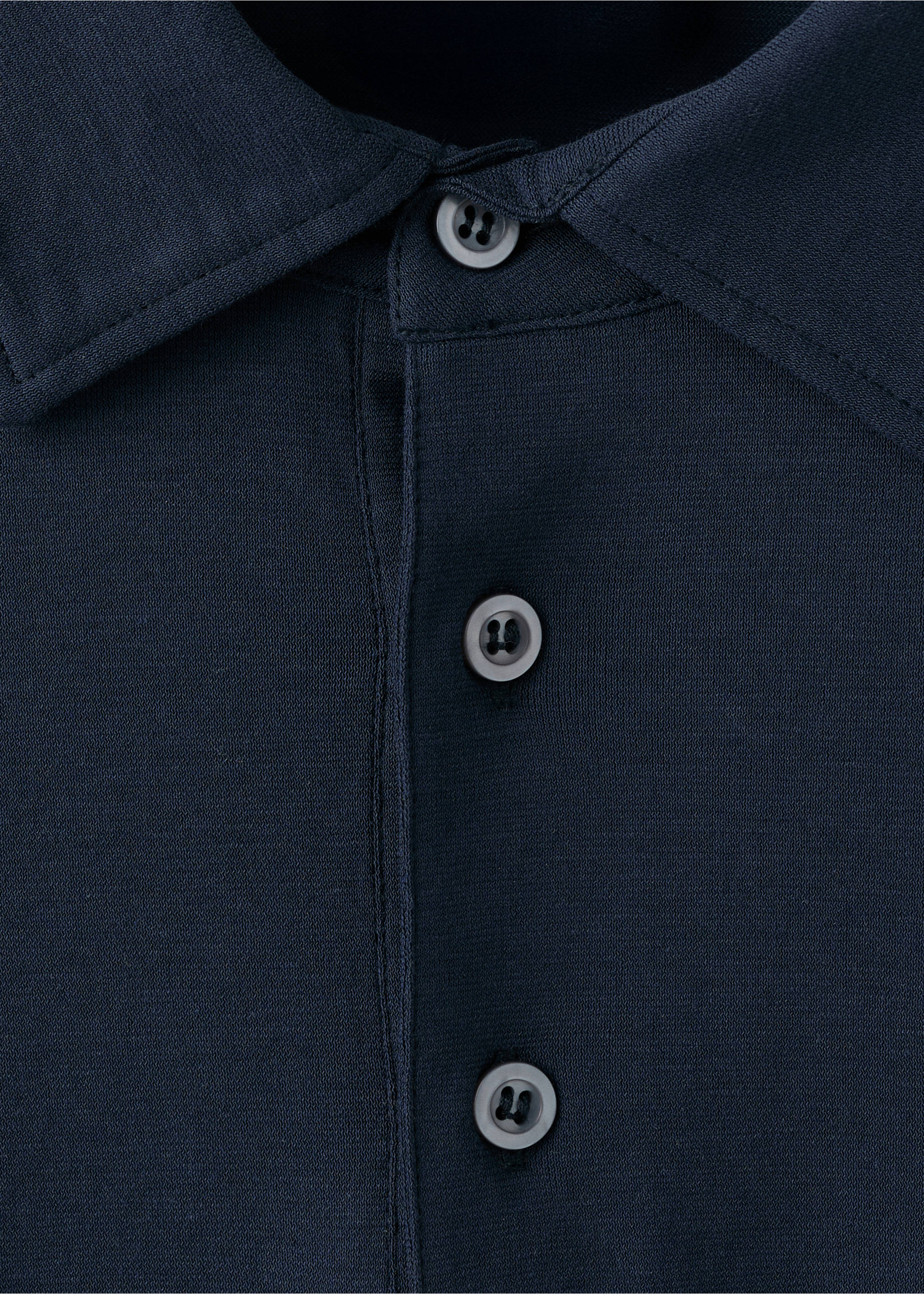 100% cotton slim-fit polo shirt - Details of the article 8, Navy. Ref: 27048278-00.