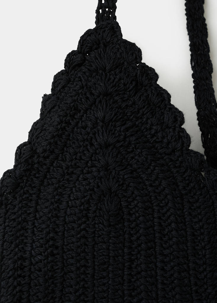 Long dress with crochet detail — Black