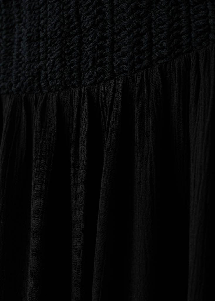 Long dress with crochet detail — Black