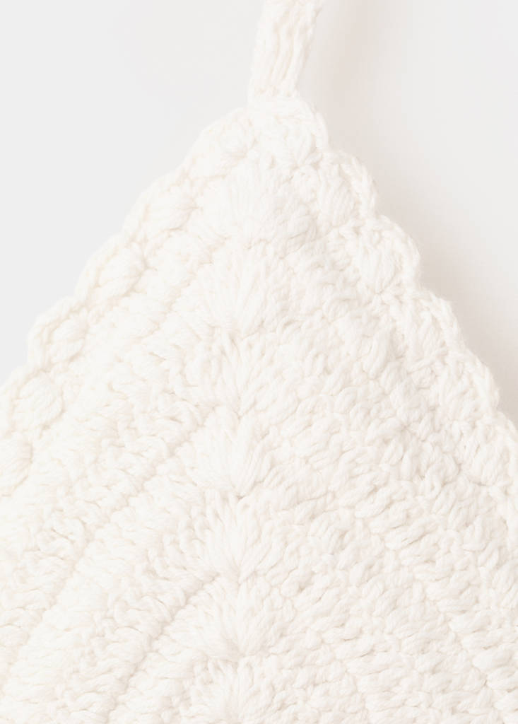 Long dress with crochet detail — Off White