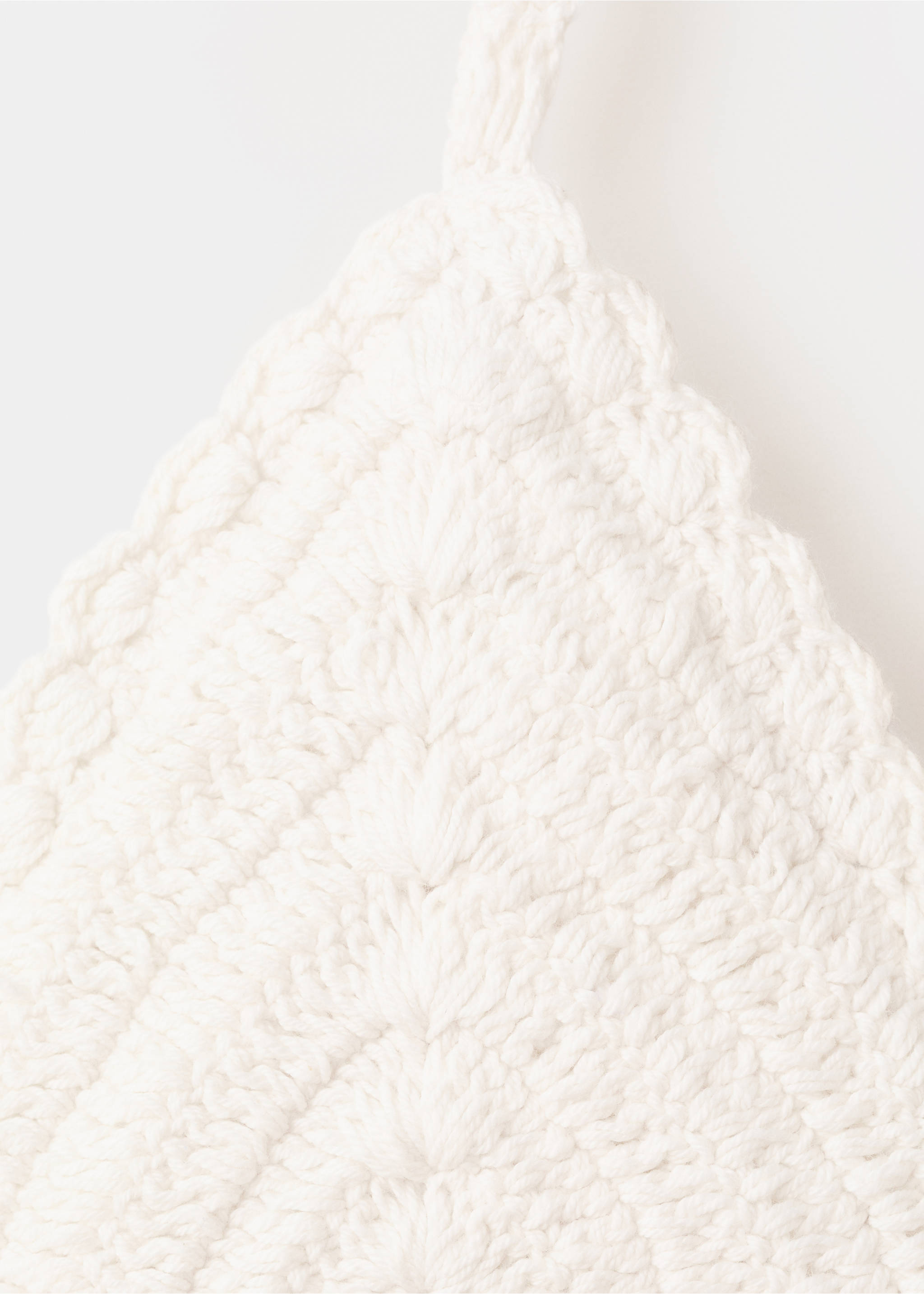 Robe longue avec détail en crochet - Détail de l'article 8, Blanc cassé. Ref: 27048652-00.